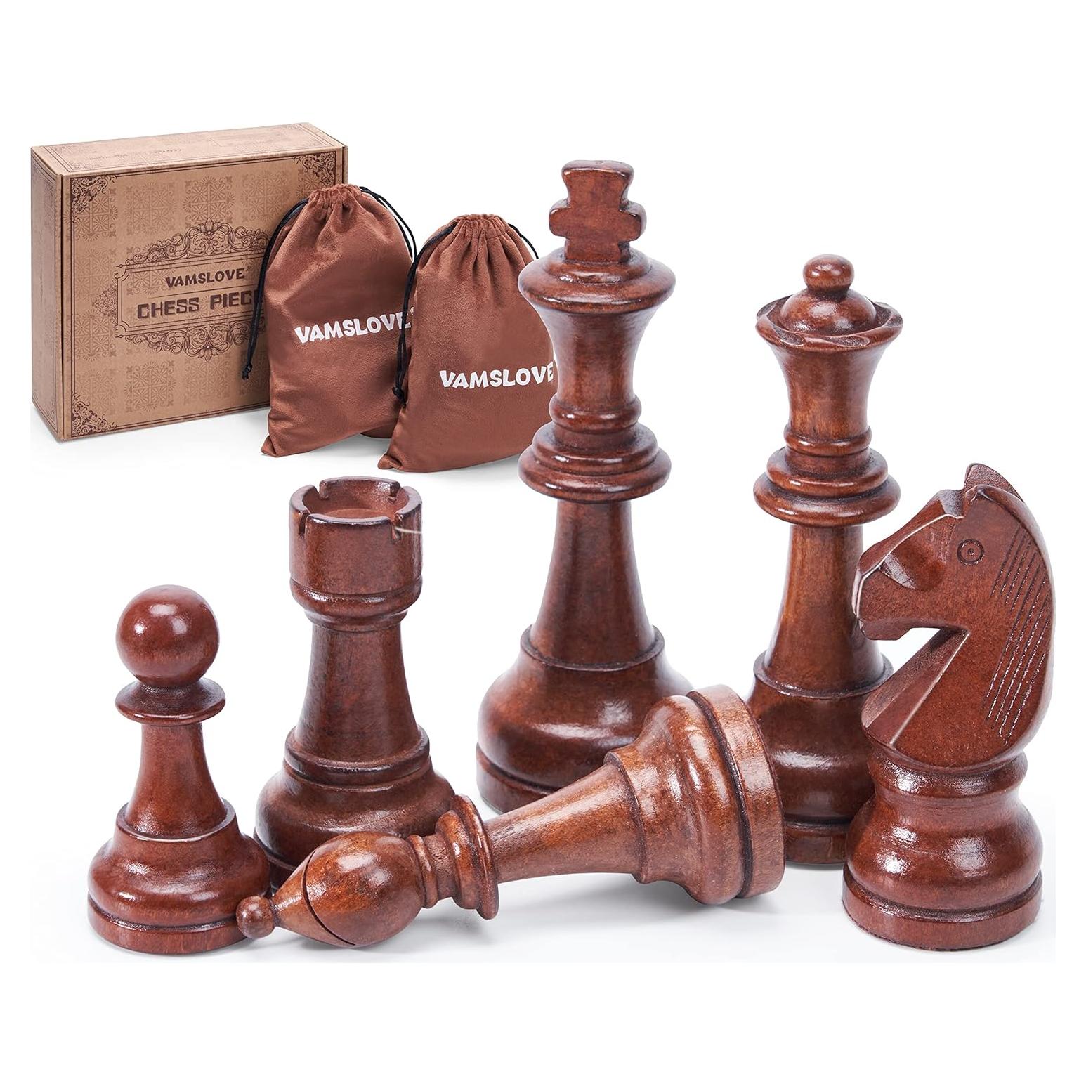 Juego de Ajedrez de Madera Vamslove 32 Piezas Estilo Staunton