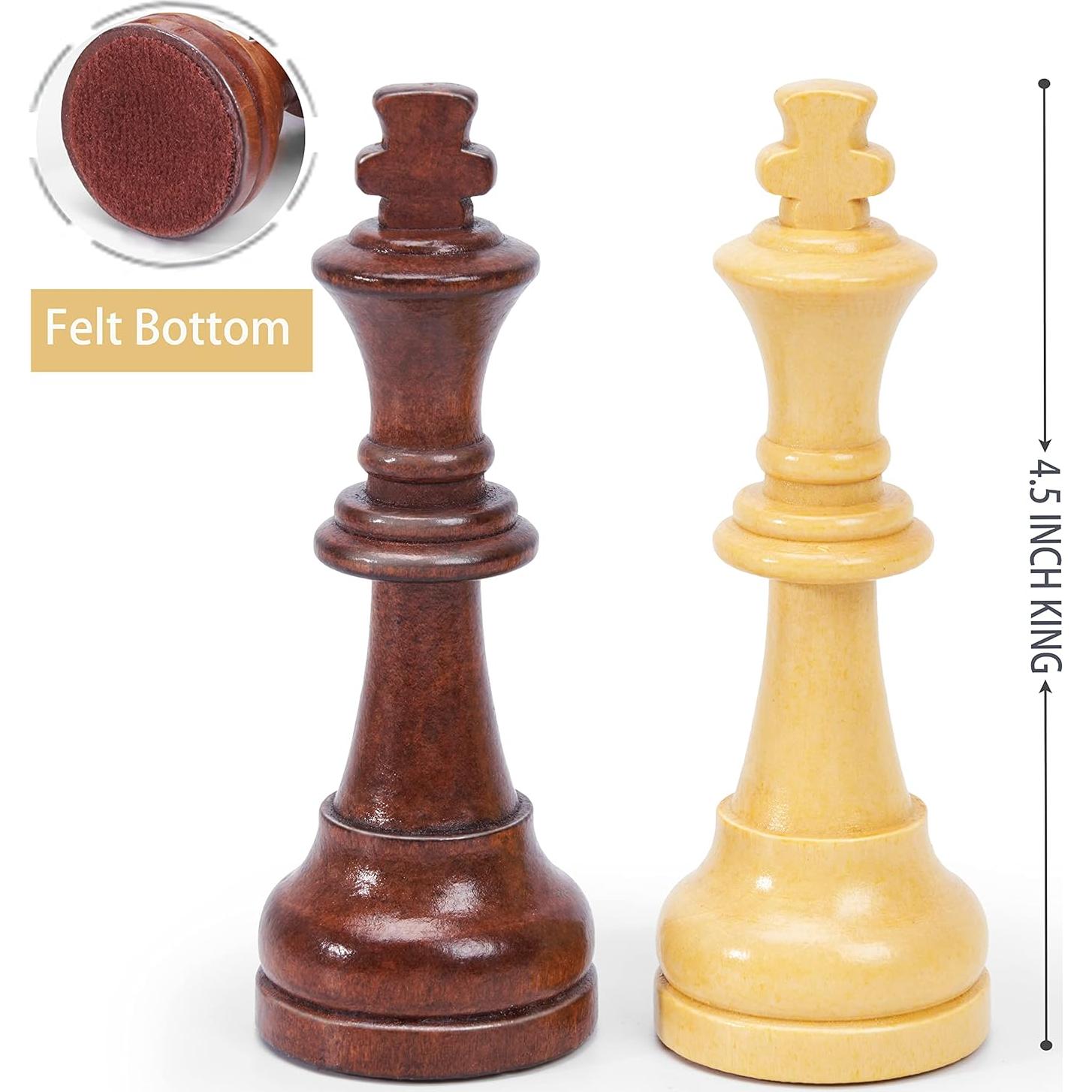 Juego de Ajedrez de Madera Vamslove 32 Piezas Estilo Staunton