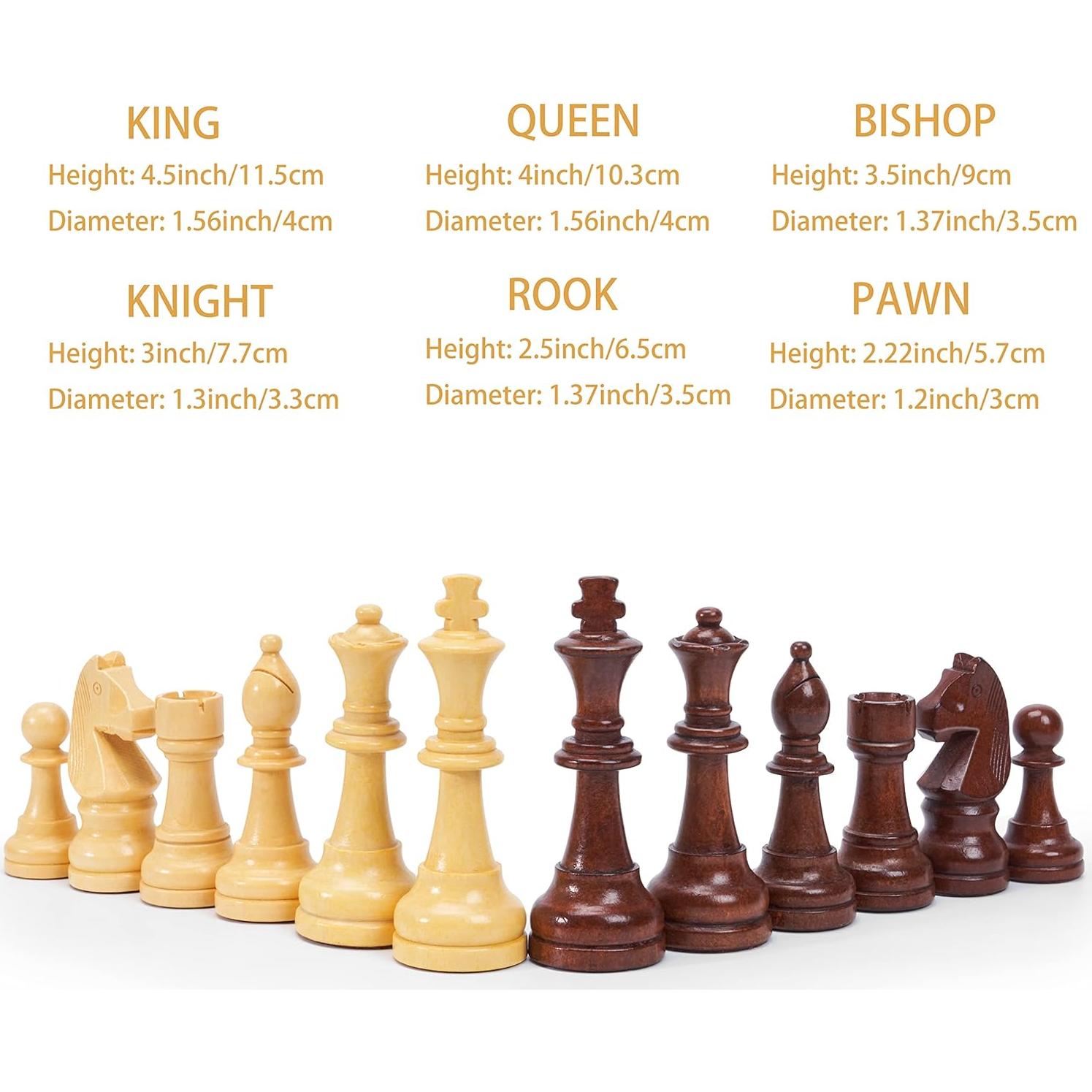 Juego de Ajedrez de Madera Vamslove 32 Piezas Estilo Staunton