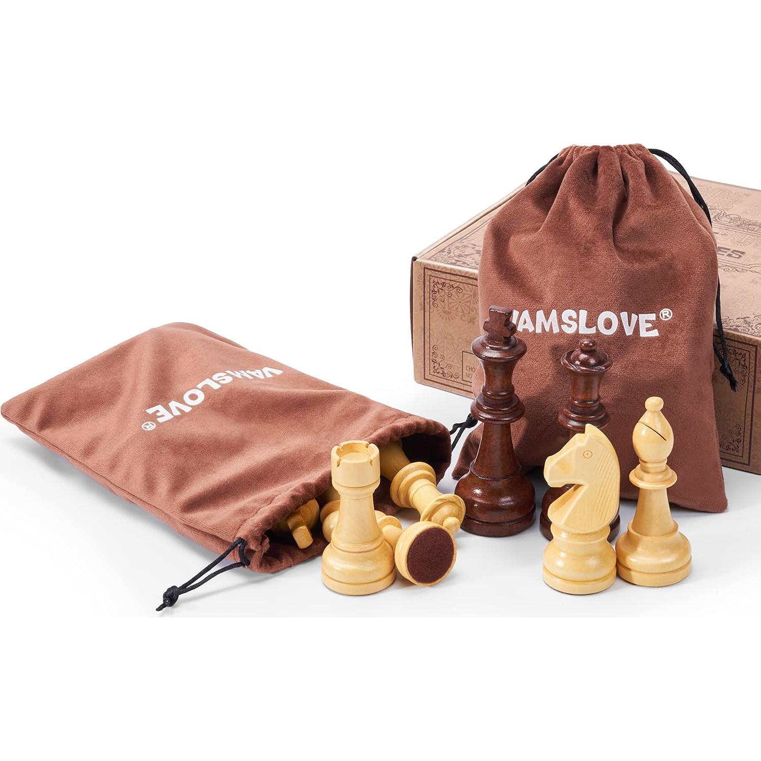 Juego de Ajedrez de Madera Vamslove 32 Piezas Estilo Staunton