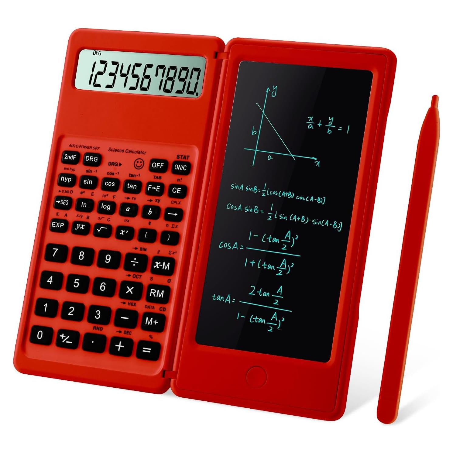 Calculadora Científica iPepul JSQ Roja con Bloc de Notas