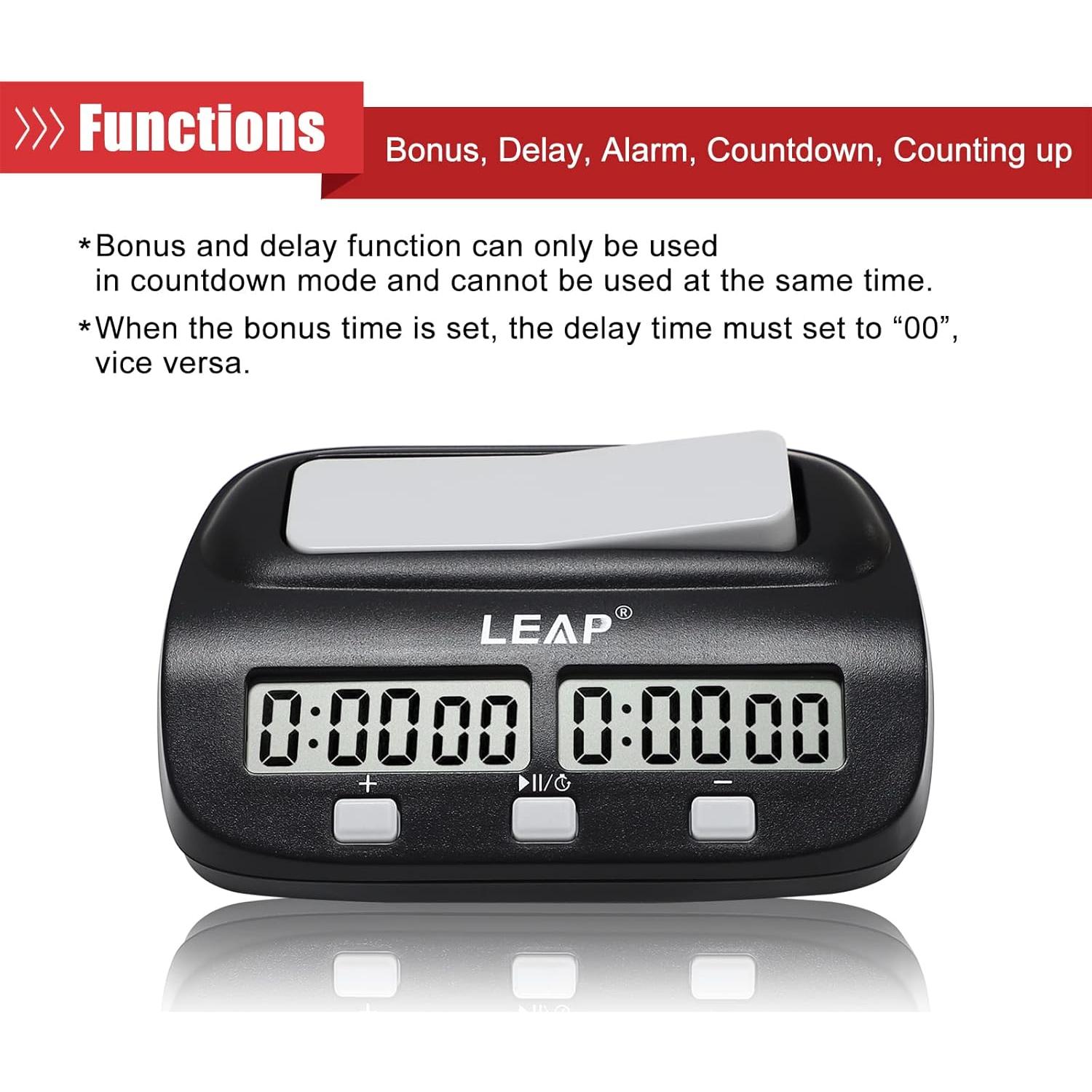 Reloj de Ajedrez LEAP Digital Profesional Negro