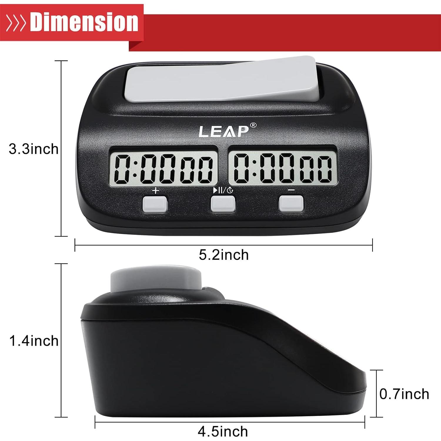 Reloj de Ajedrez LEAP Digital Profesional Negro