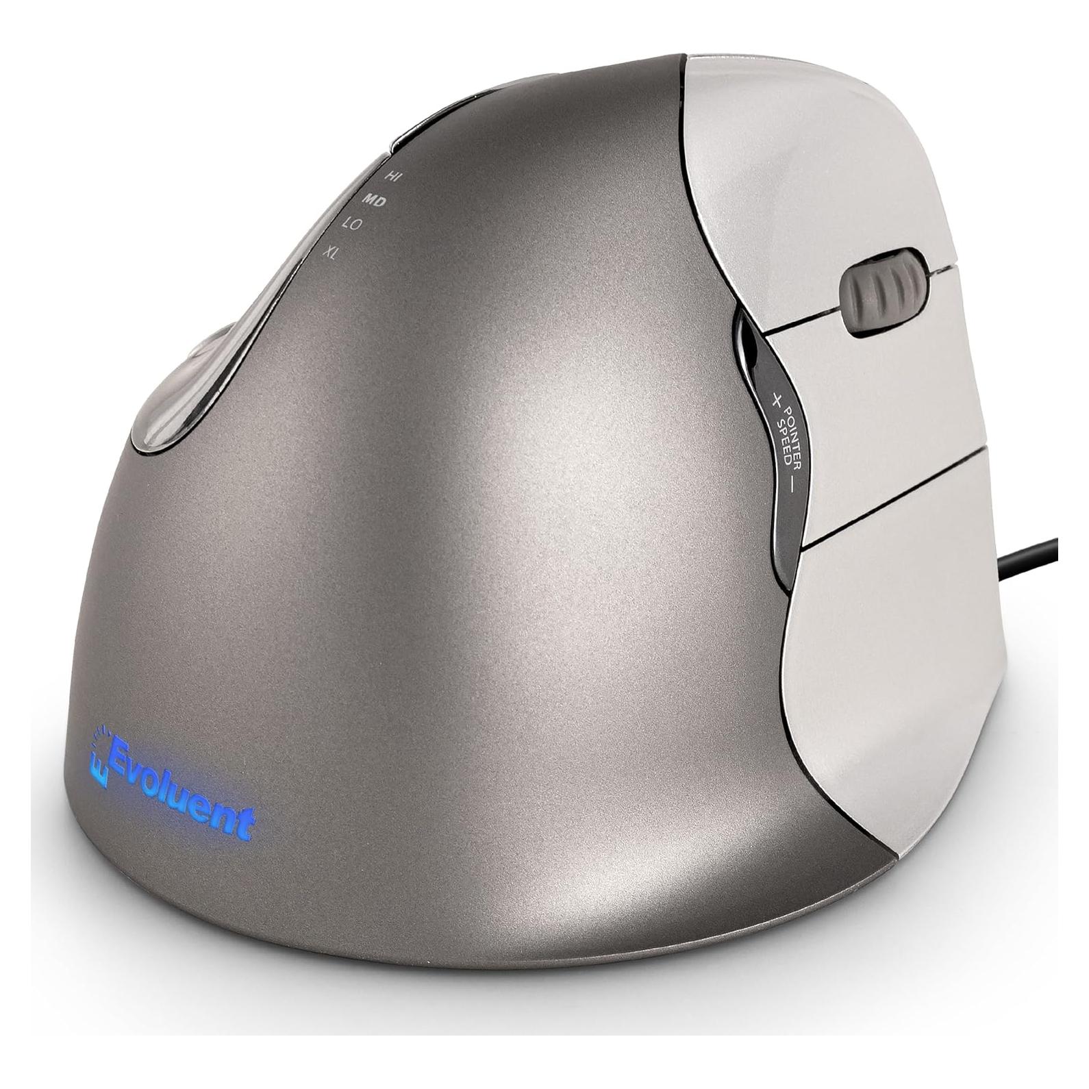 Ratón Vertical Evoluent VM4R Ergonómico con Cable USB 204g