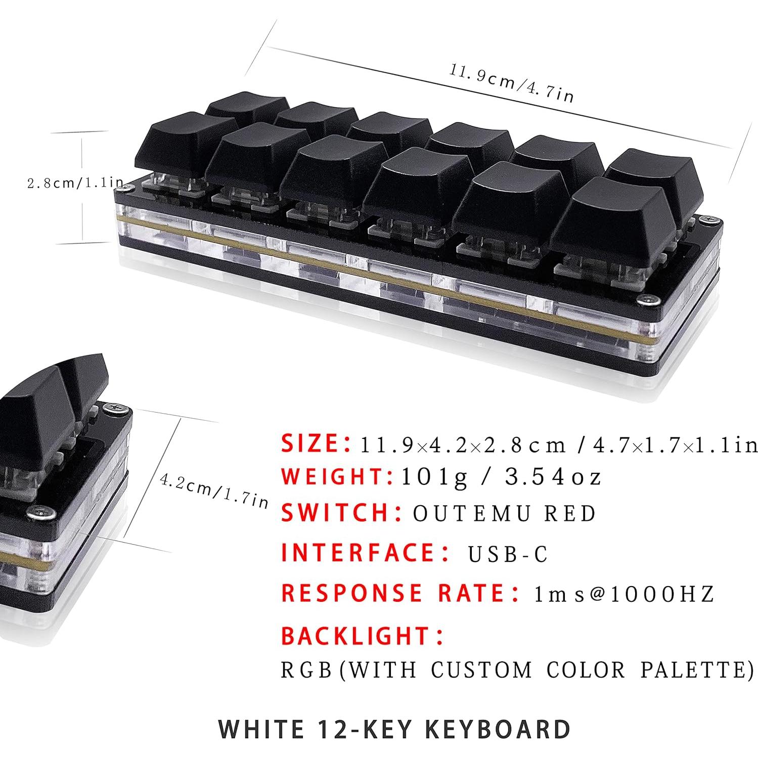 Teclado mecánico USB-C para juegos N/C 12 teclas programable