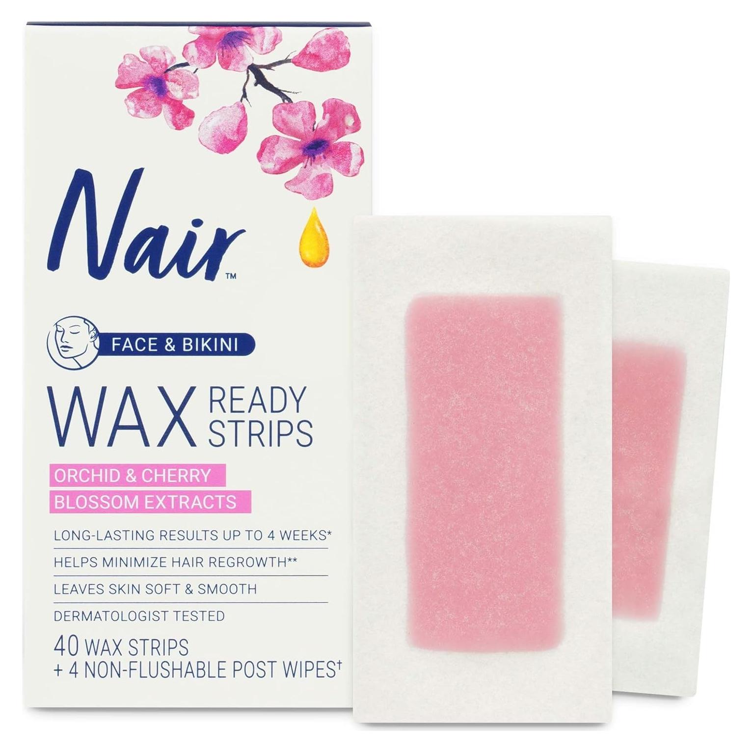 Ceras Depilatorias Nair para Cara y Bikini - 40 Unidades