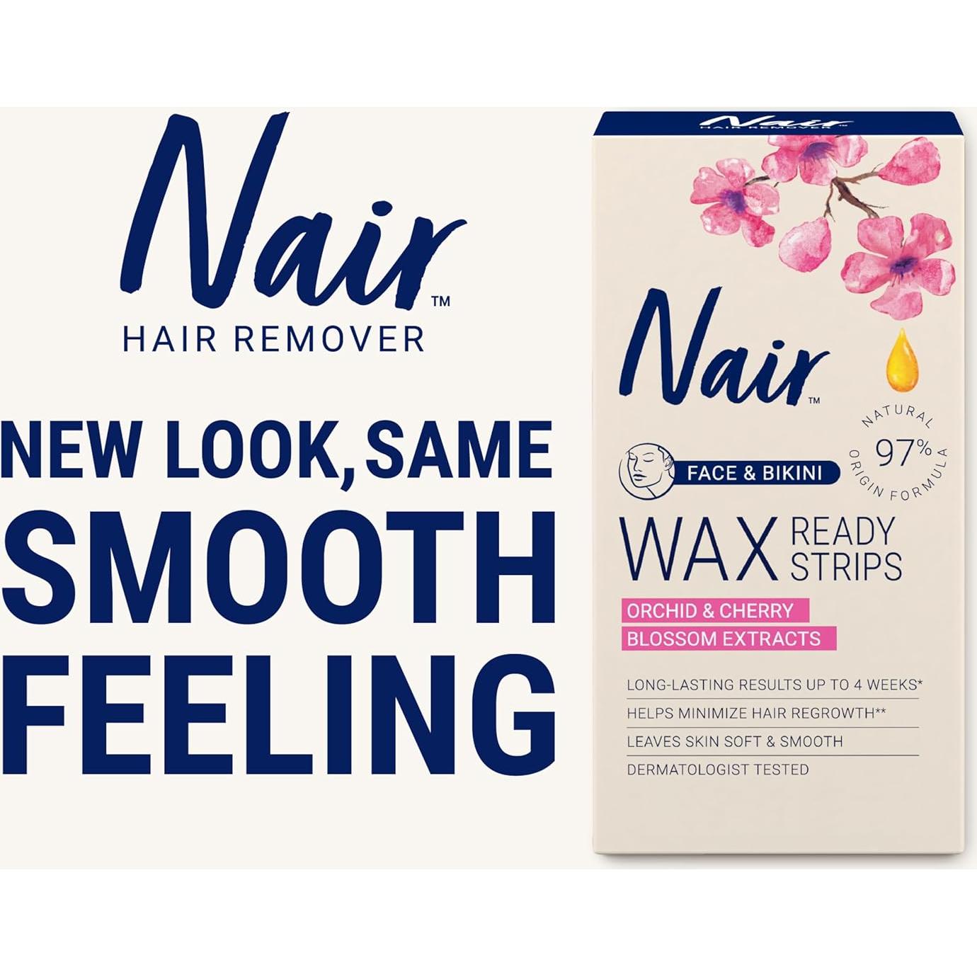 Ceras Depilatorias Nair para Cara y Bikini - 40 Unidades