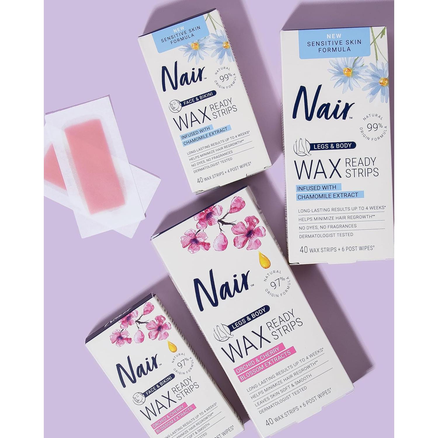Ceras Depilatorias Nair para Cara y Bikini - 40 Unidades