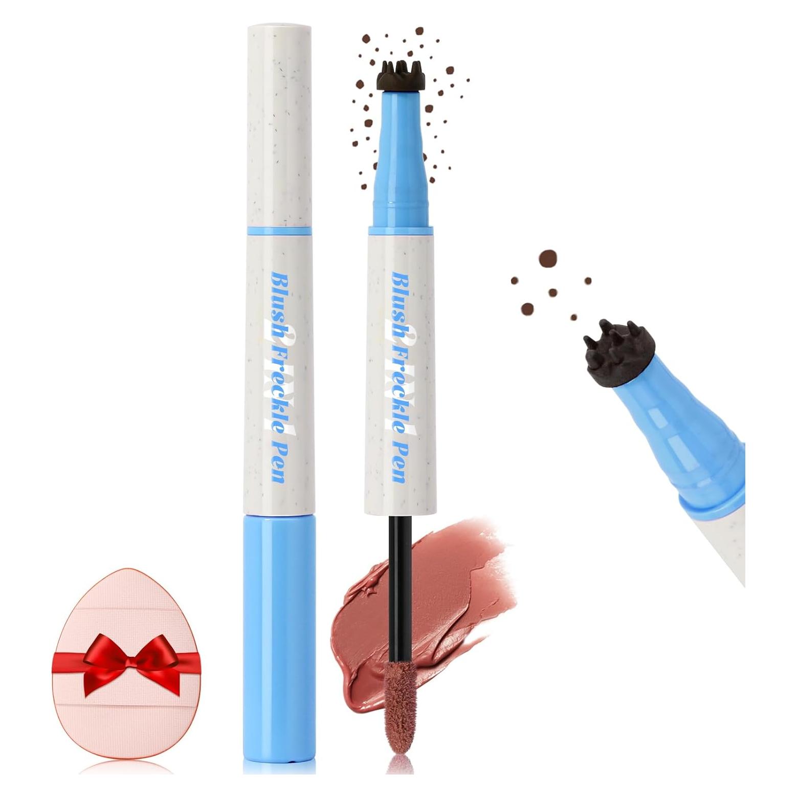 Bolígrafo de Rubor 2 en 1 Marrón Oscuro y Naranja Coral