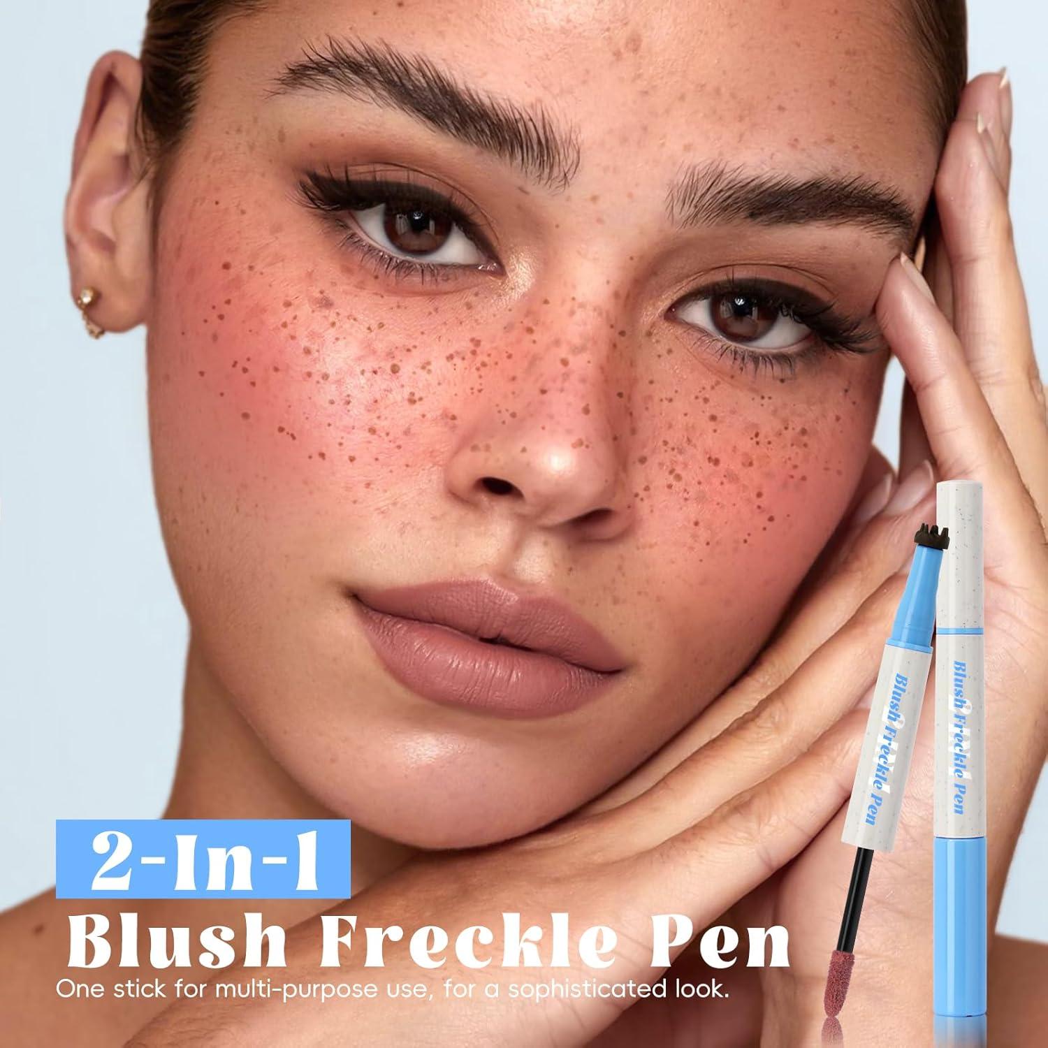 Bolígrafo de Rubor 2 en 1 Marrón Oscuro y Naranja Coral