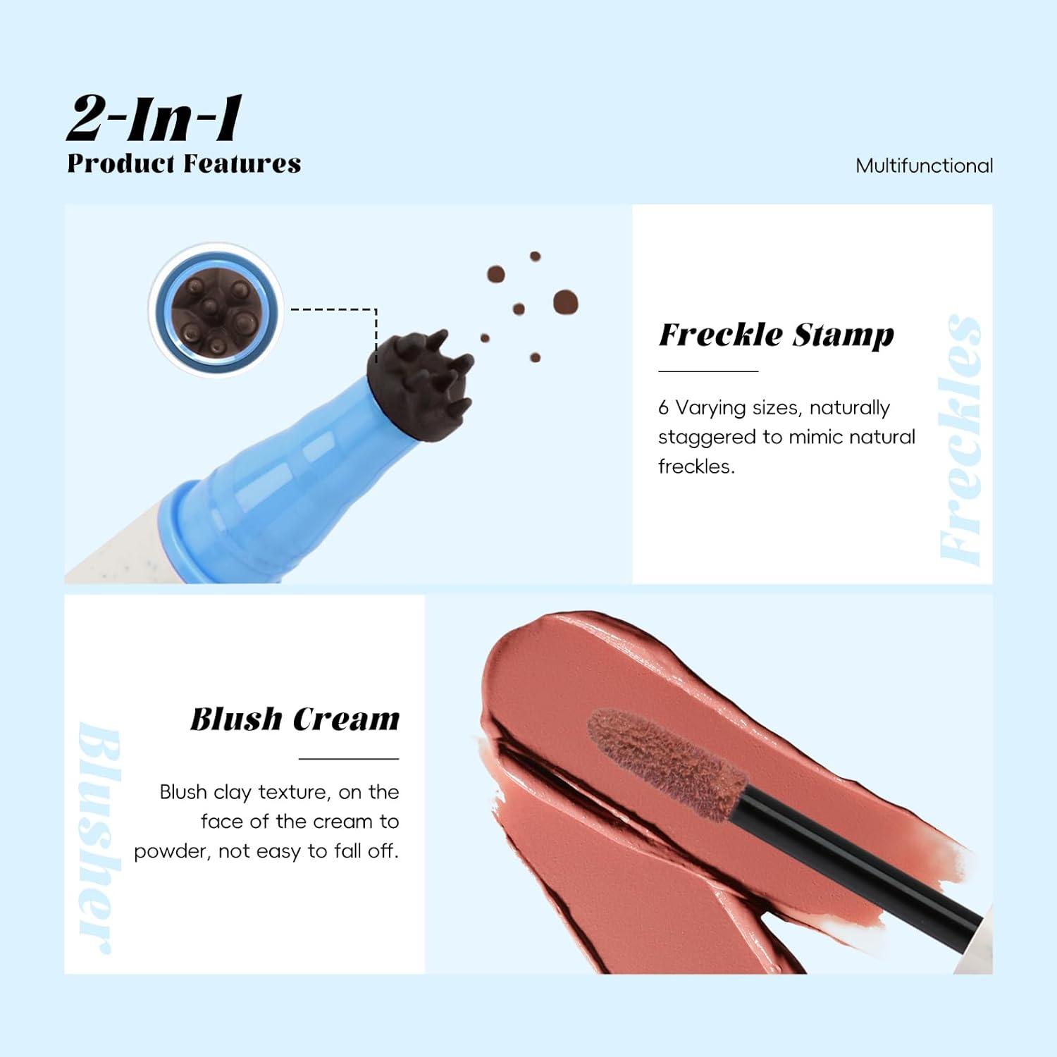 Bolígrafo de Rubor 2 en 1 Marrón Oscuro y Naranja Coral