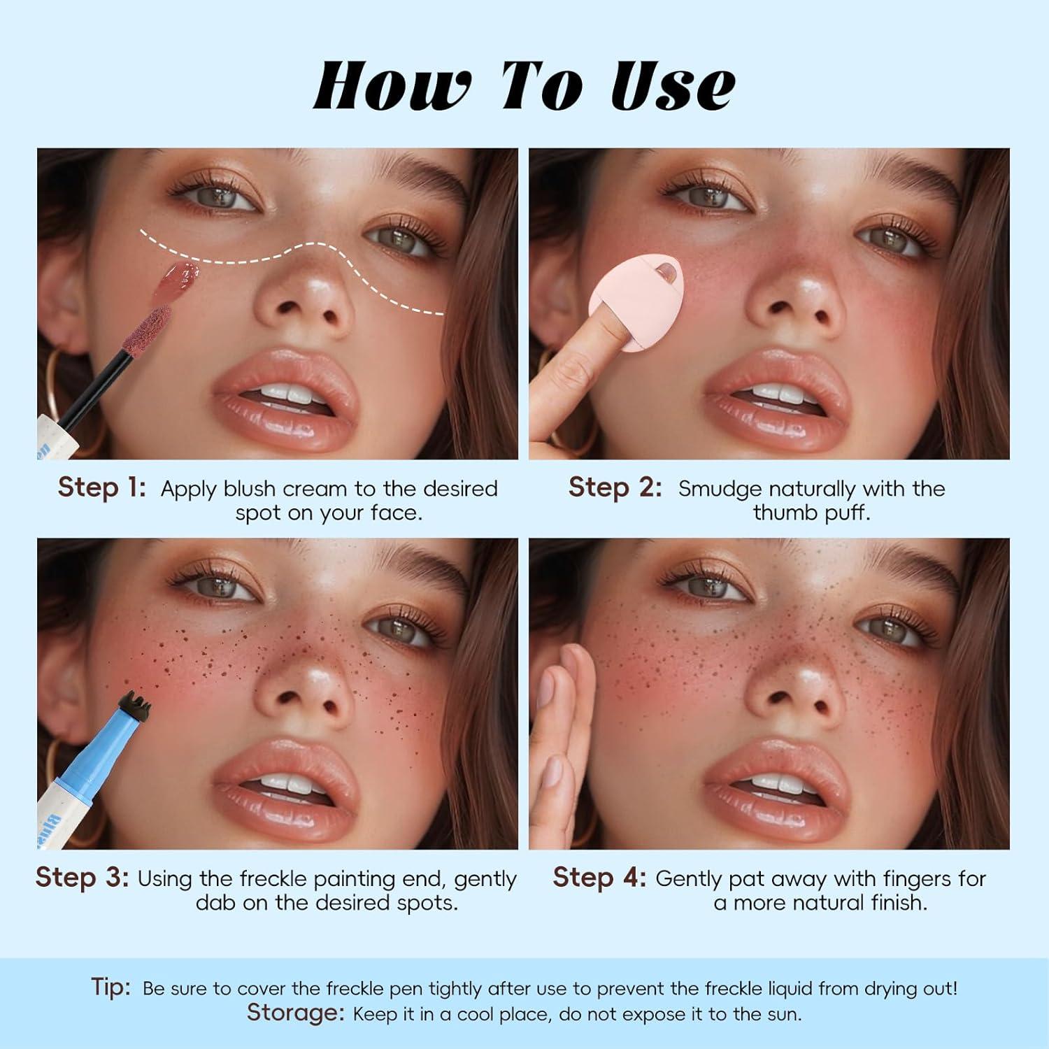 Bolígrafo de Rubor 2 en 1 Marrón Oscuro y Naranja Coral