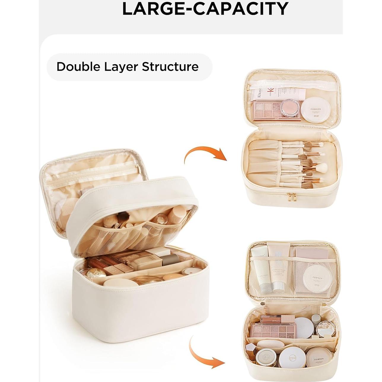 Bolsa de Maquillaje de Viaje HBlife Grande Beige Impermeable