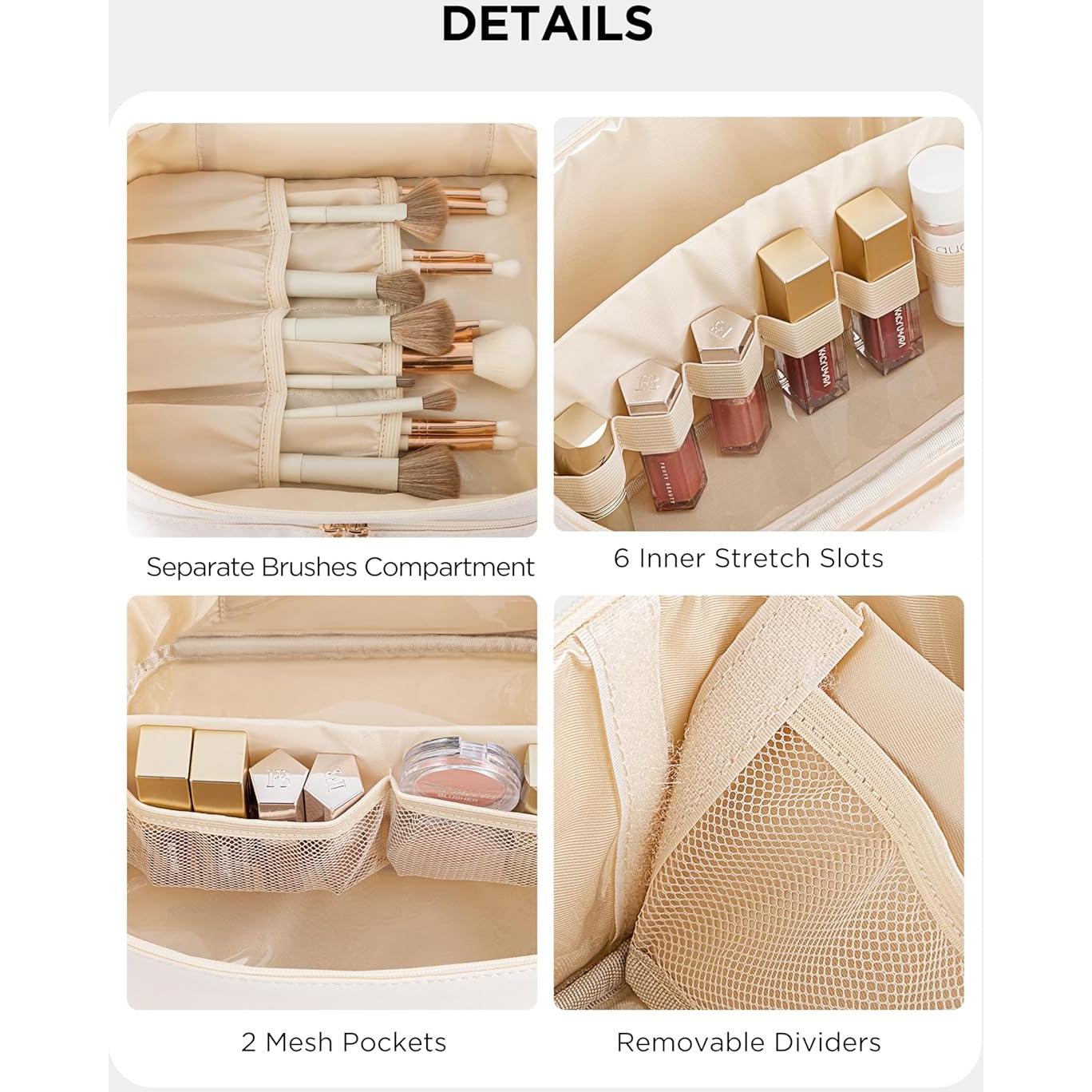 Bolsa de Maquillaje de Viaje HBlife Grande Beige Impermeable