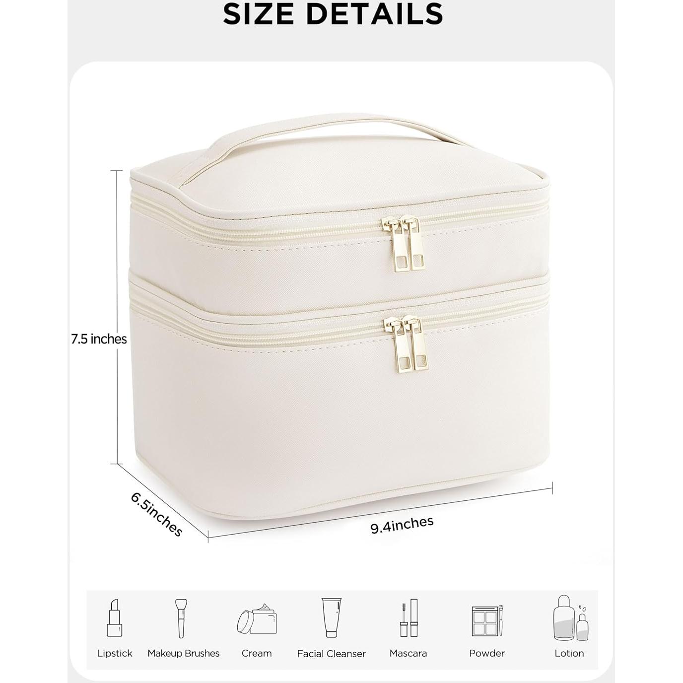 Bolsa de Maquillaje de Viaje HBlife Grande Beige Impermeable