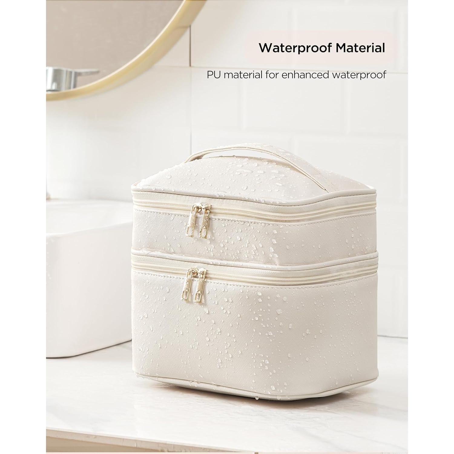 Bolsa de Maquillaje de Viaje HBlife Grande Beige Impermeable