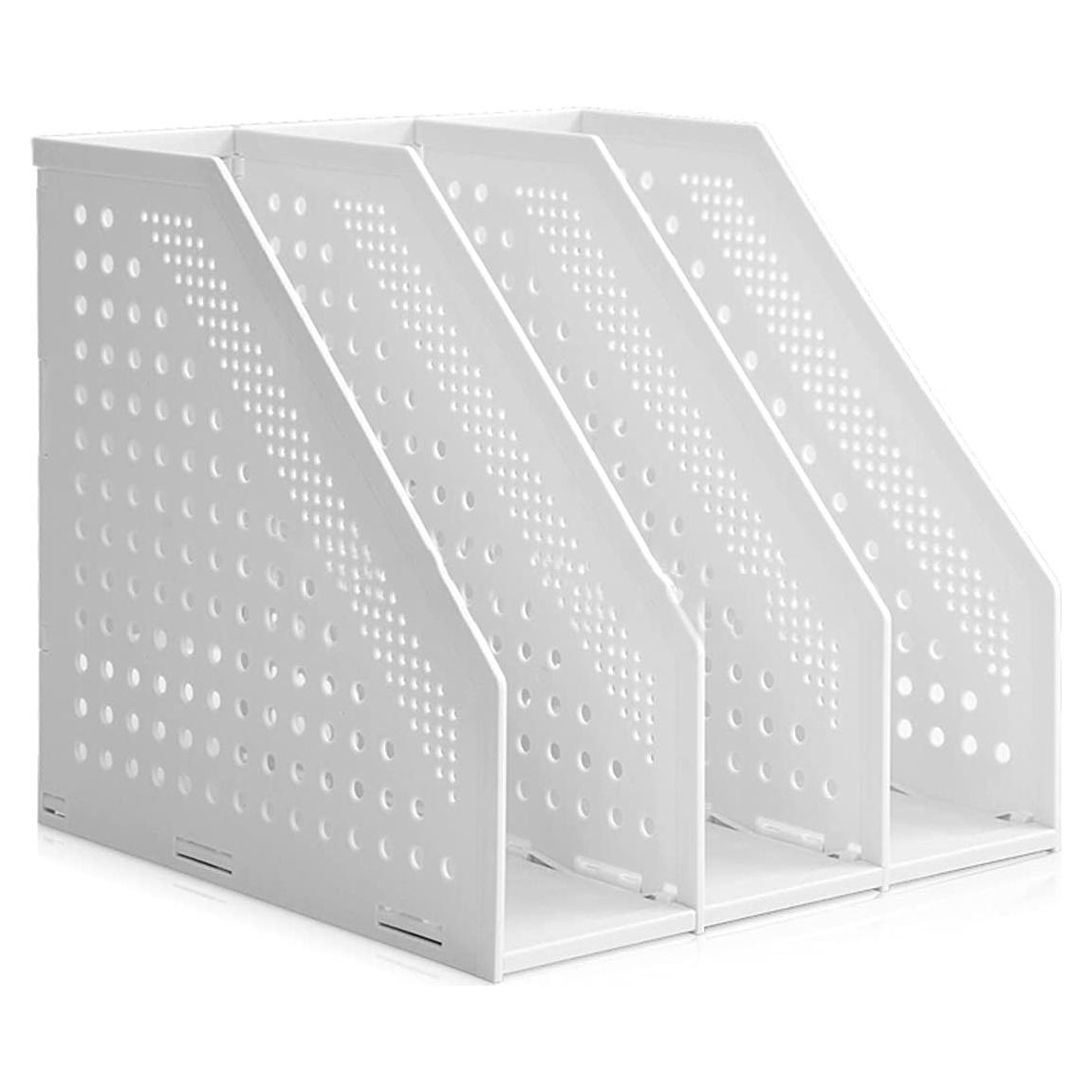 Soporte de Archivos Plegable SAYEEC 3 Compartimentos Gris Claro