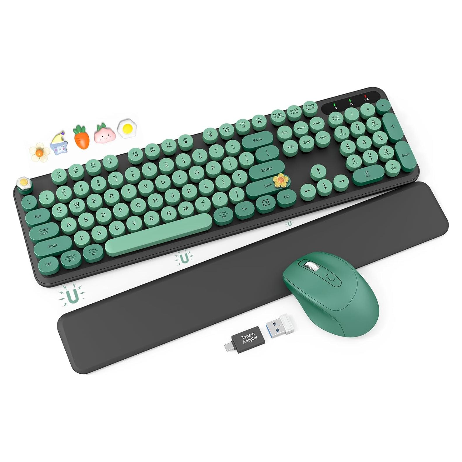 Combo Teclado y Ratón Inalámbrico Trueque KC303 Retro