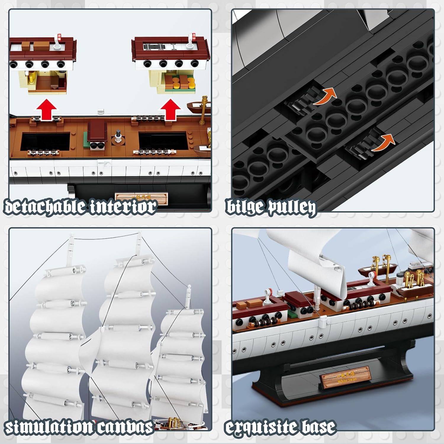 JMBricklayer Barco de Construcción 40104 - Velero Cisne 66cm