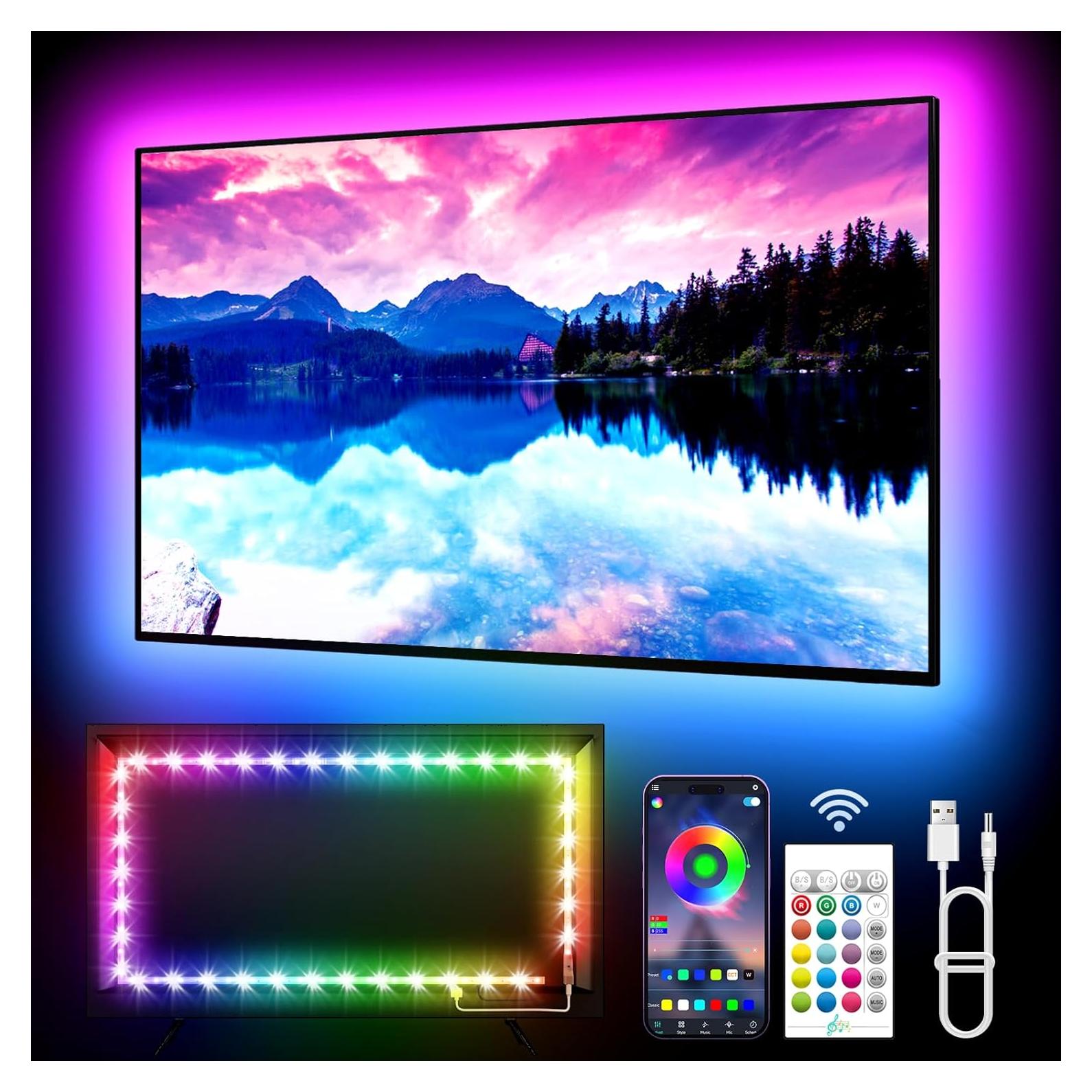 Tira LED RGB KANTUTOE 3m para TV 32-45" con control remoto