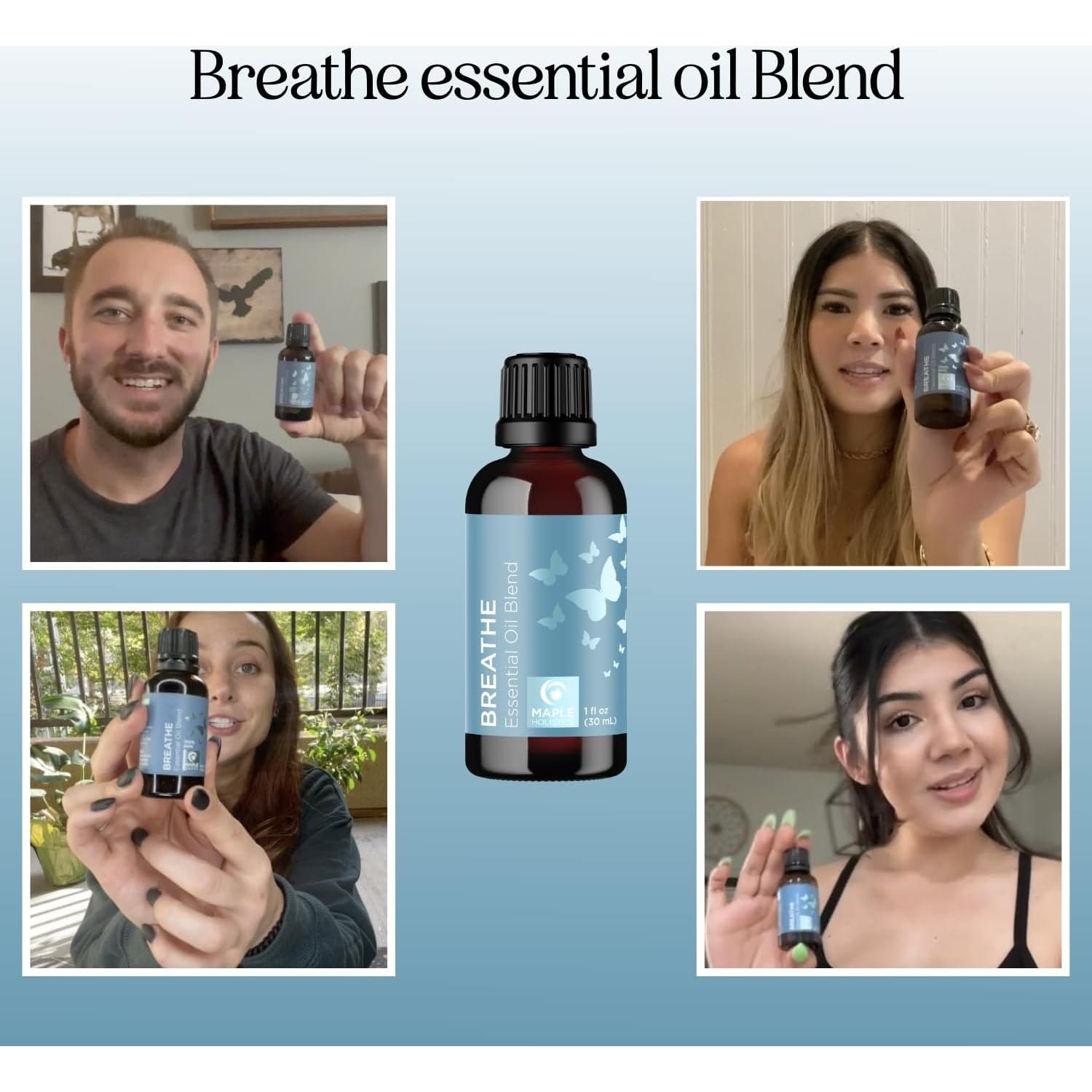 Aceite Esencial Breathe Maple Holistics 29.57 ml Eucalipto Menta