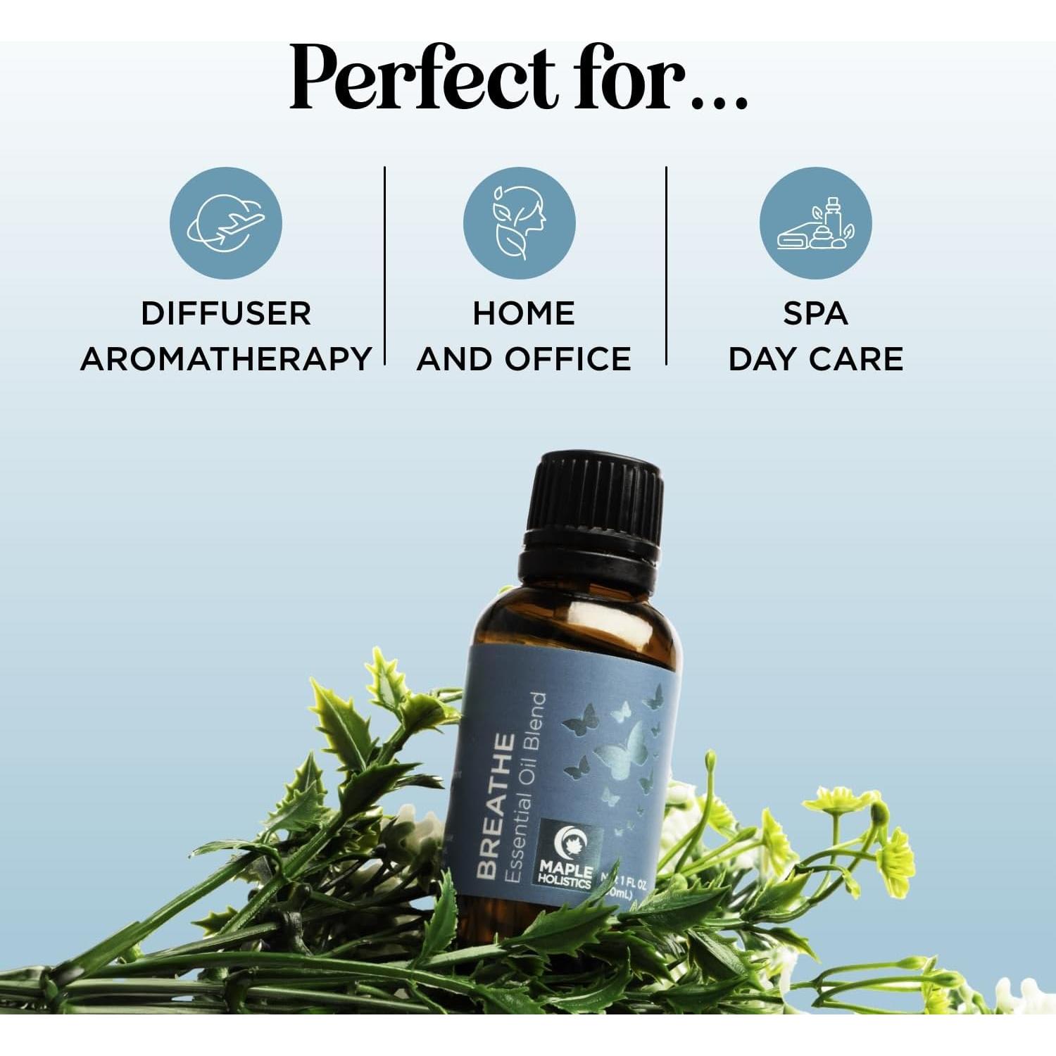 Aceite Esencial Breathe Maple Holistics 29.57 ml Eucalipto Menta