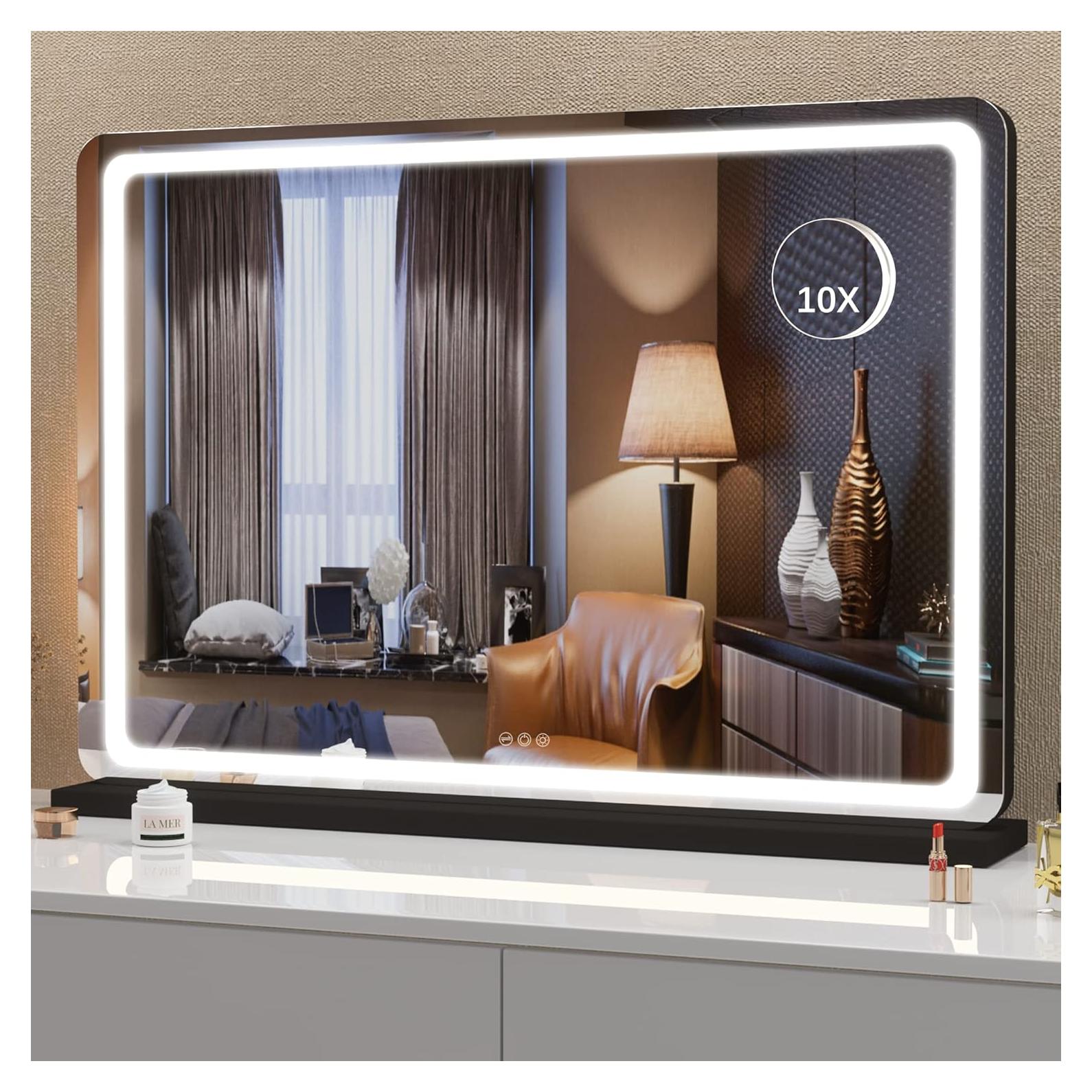 Espejo de tocador Hasipu LED 80x56 cm con 3 modos y control táctil