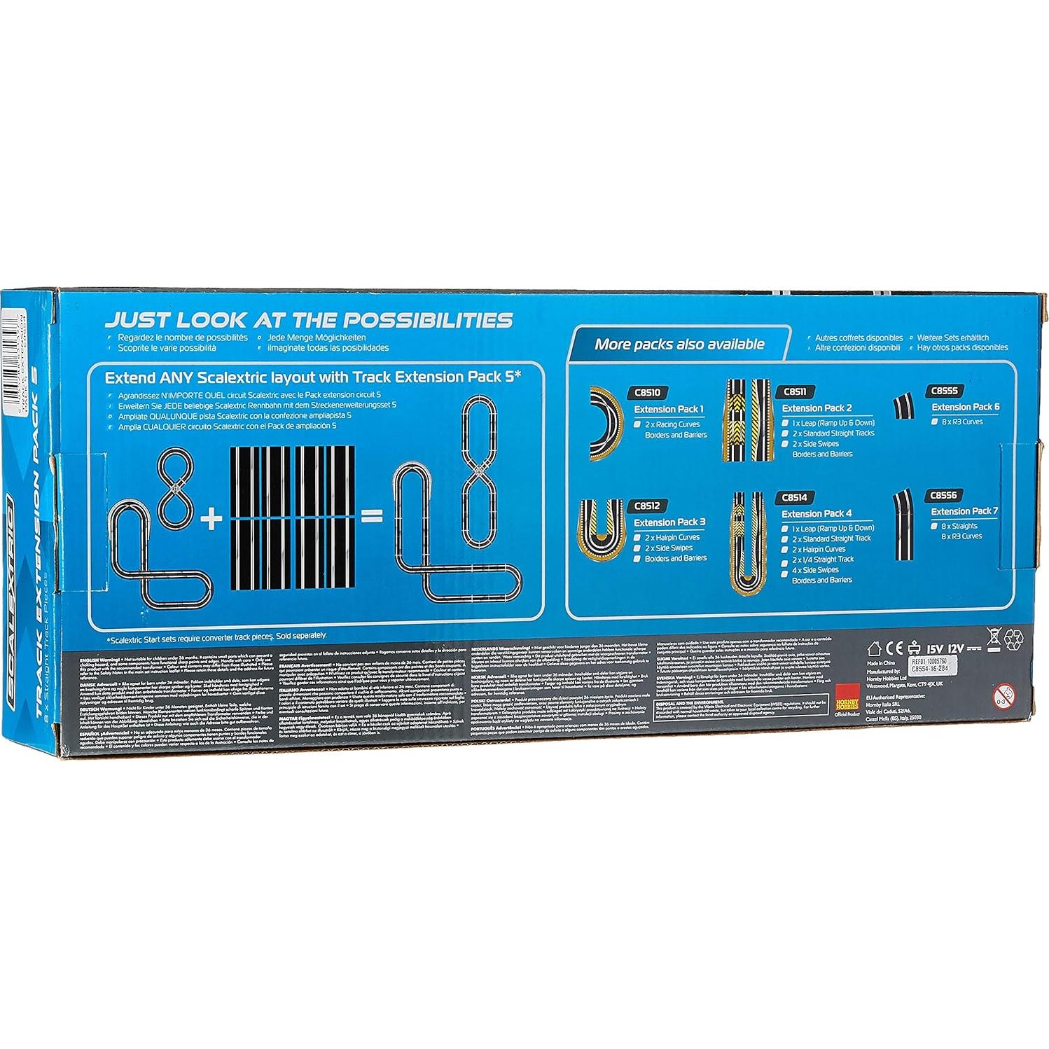 Extensión Scalextric 5 Rectas Estándar 350mm C8554