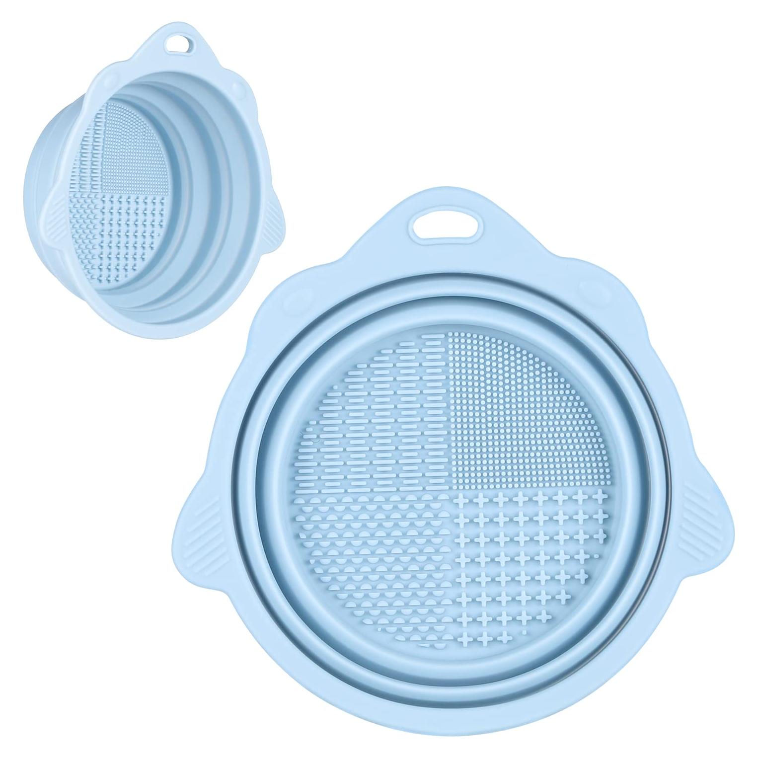 Tazón Limpiador de Brochas de Maquillaje Etercycle Plegable Azul