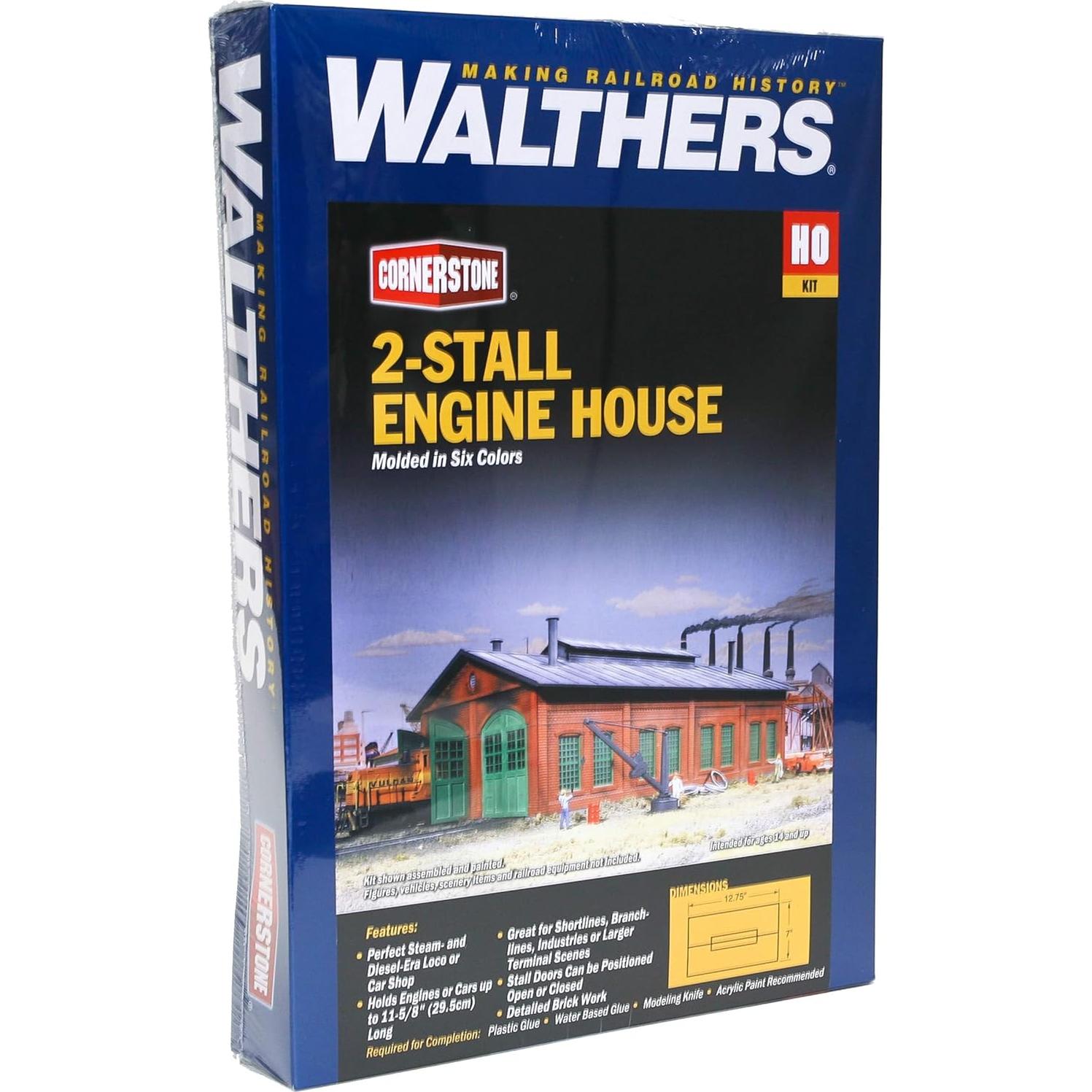 Kit Casa de Locomotoras Walthers HO 2 Muelles y Accesorios