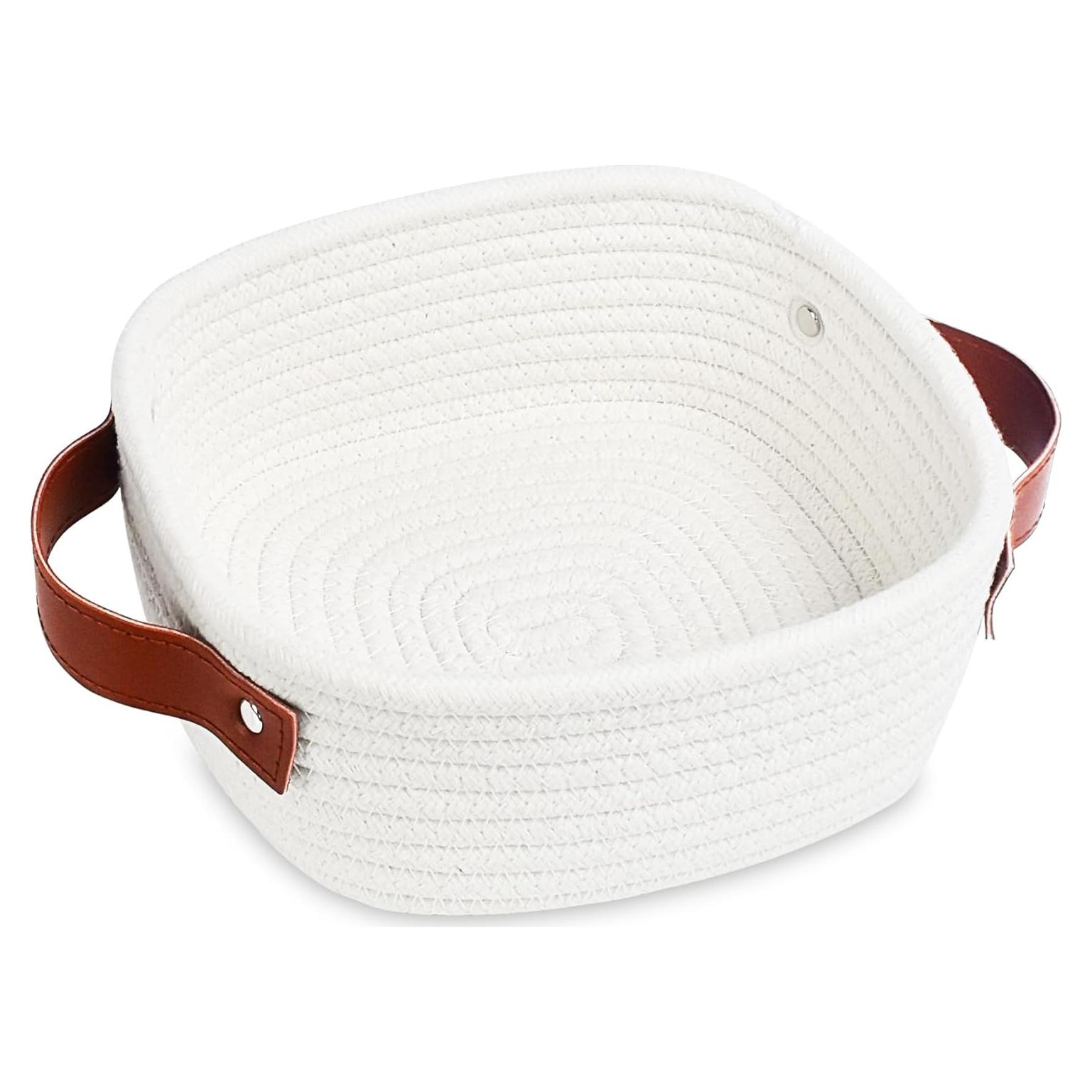 Cesta de Almacenamiento ABenkle Cuadrada 18x18x8 cm Blanca