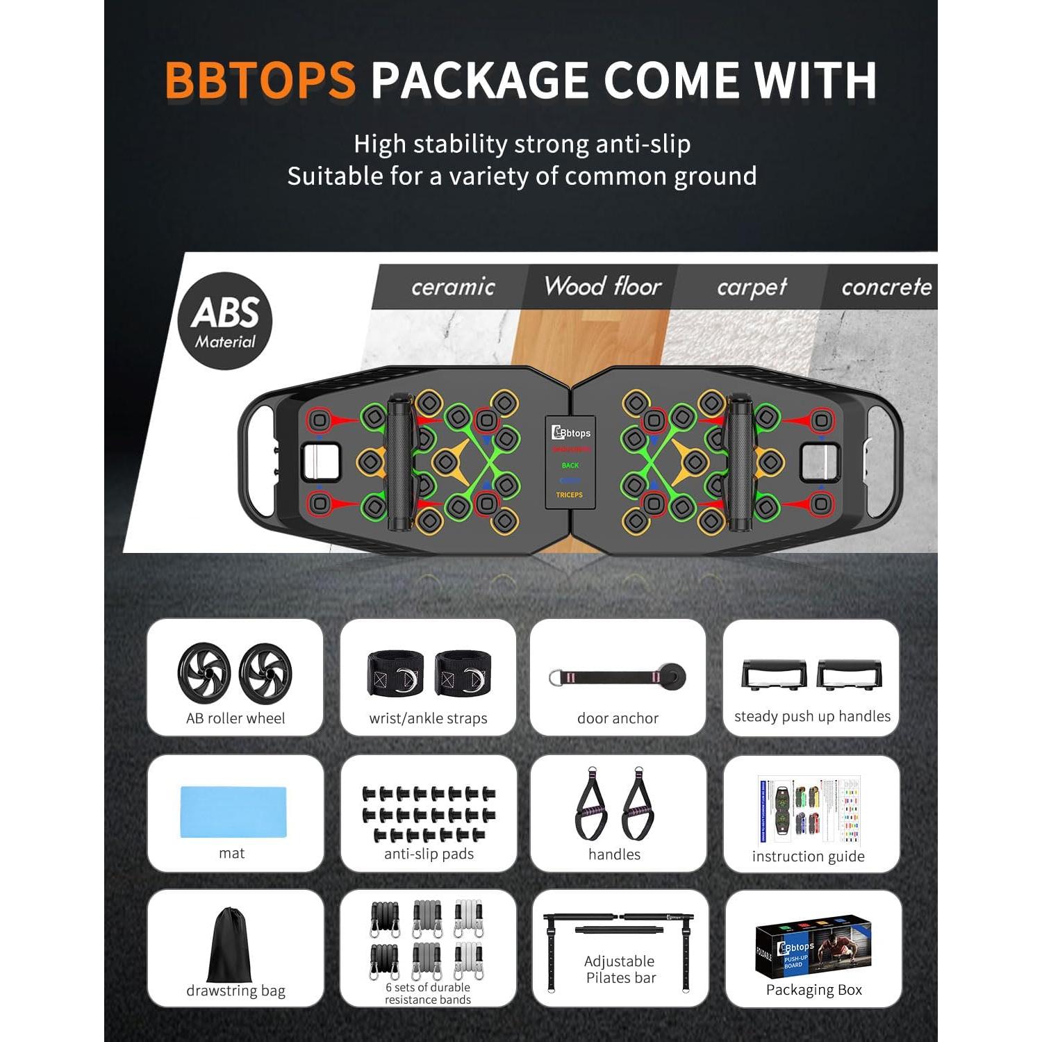 Tabla de Flexiones Bbtops 25 en 1 Plegable para Gimnasio