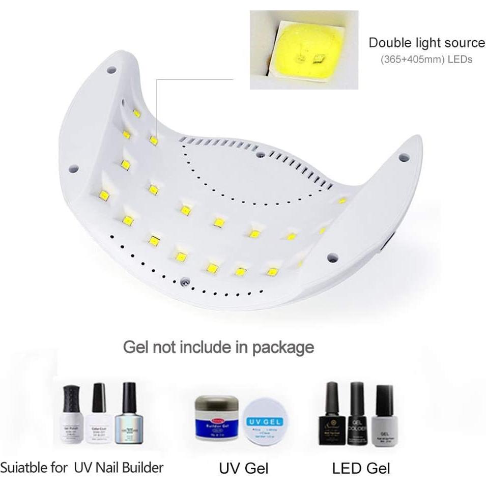 Lámpara de Uñas UV LED LKE 40W con 3 Temporizadores Blanca