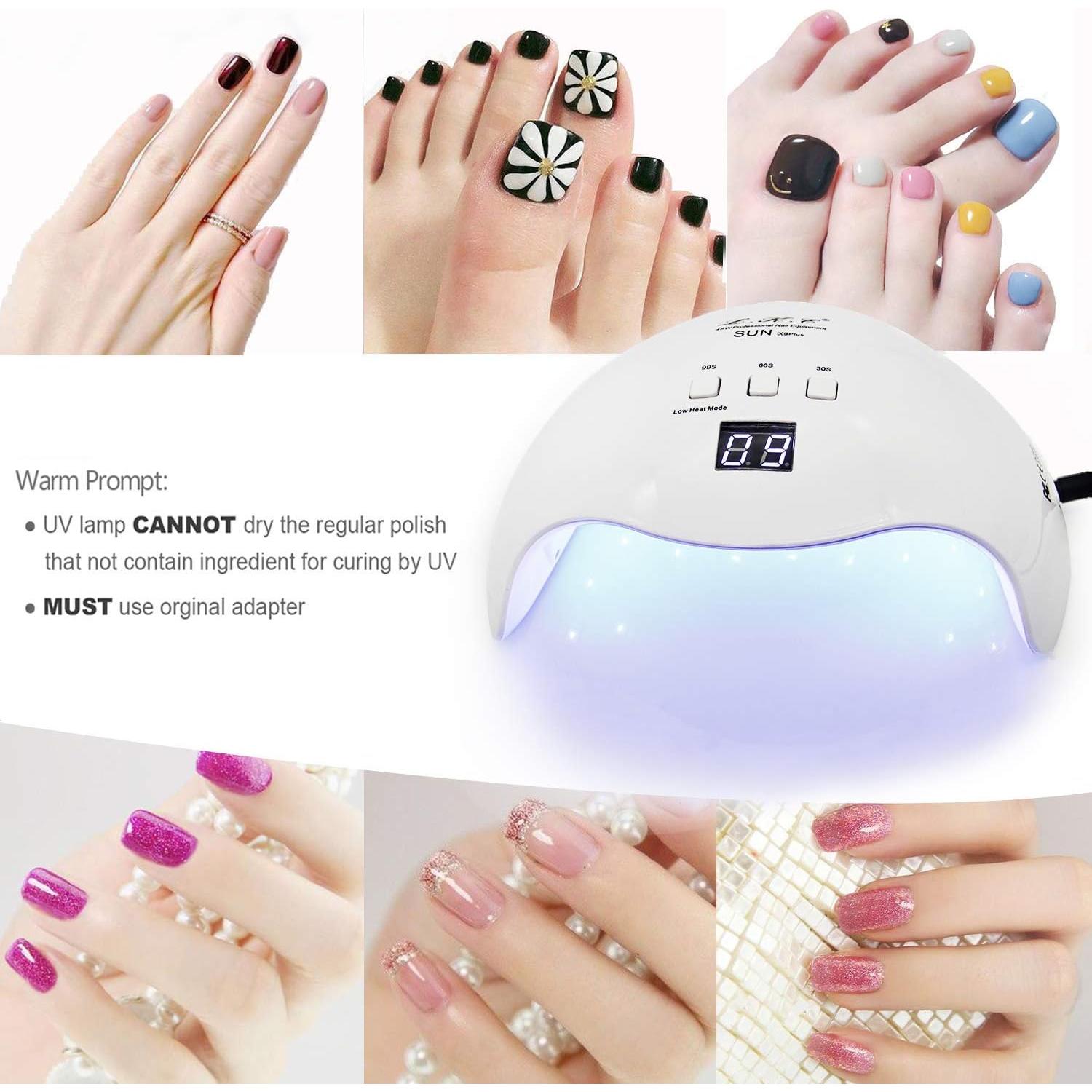 Lámpara de Uñas UV LED LKE 40W con 3 Temporizadores Blanca