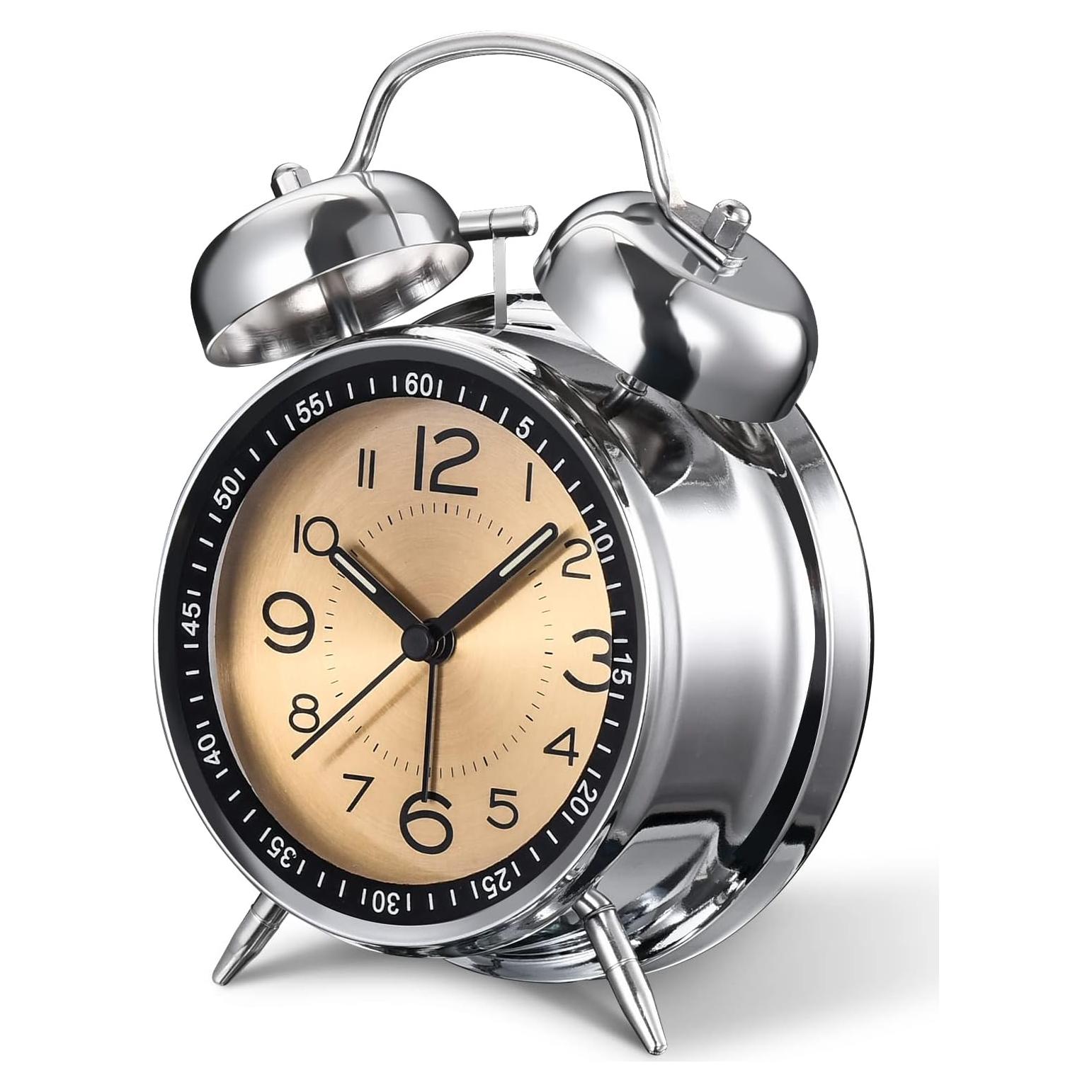 Reloj Despertador Analógico Cadmos Doble Campana Naranja