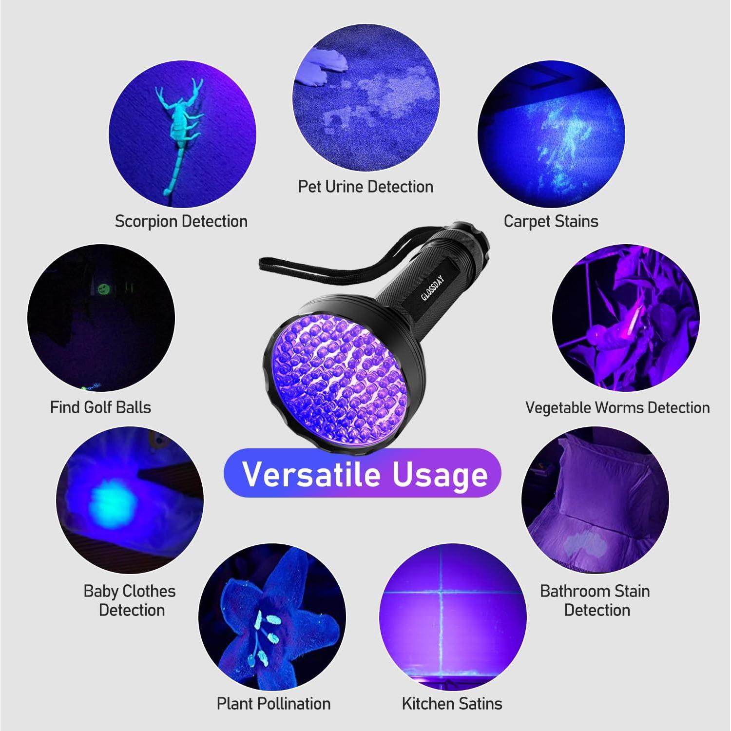 Linterna UV GLOSSDAY 100 LED 18W Luz Negra para Mascotas