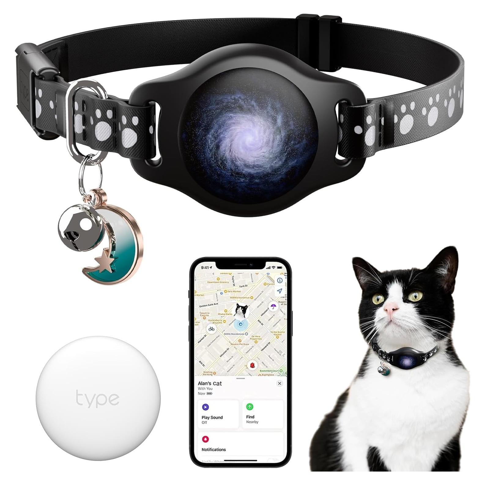Collar para Gato con Rastreador Airtag Typecase Negro 20-30 cm