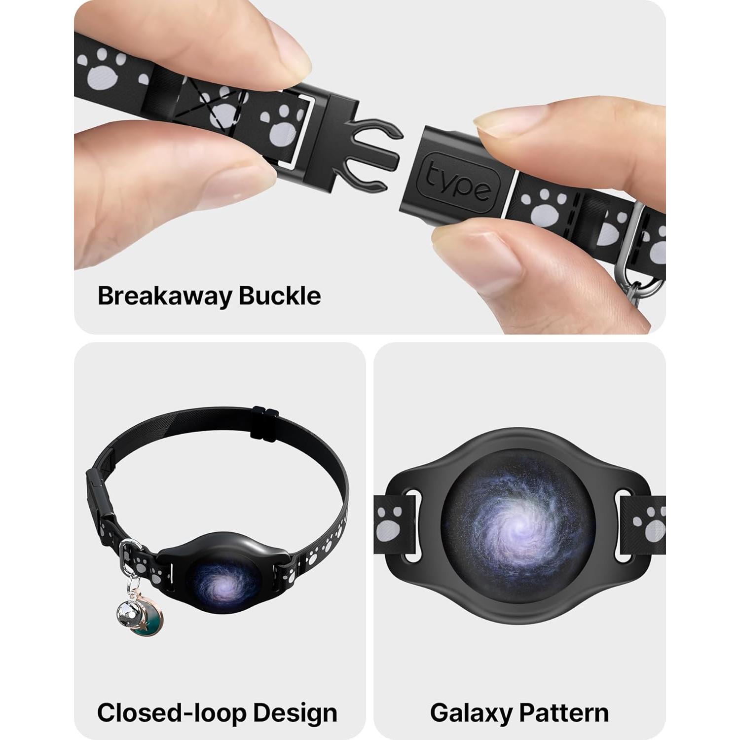 Collar para Gato con Rastreador Airtag Typecase Negro 20-30 cm