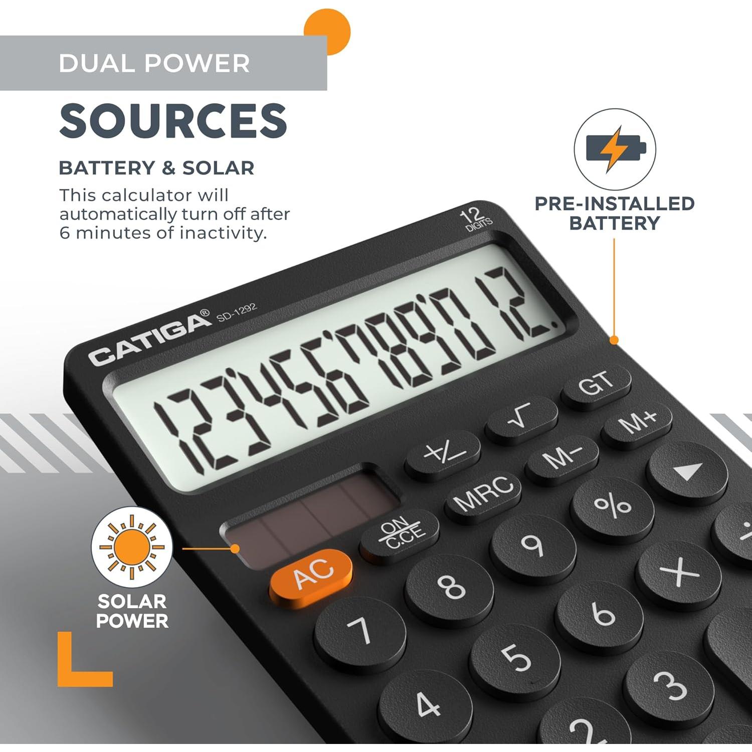 Calculadora de escritorio CATIGA SD-1292 12 dígitos solar
