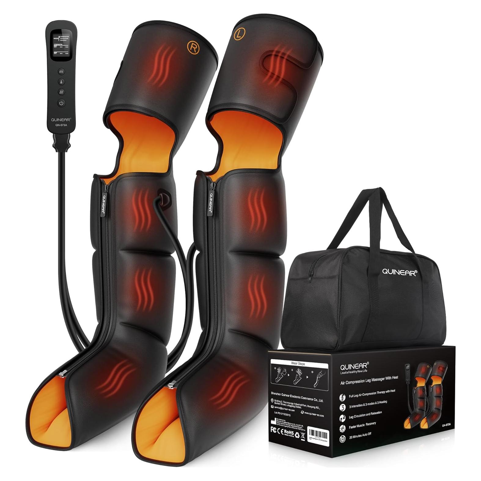 Masajeador de Piernas QUINEAR 3-en-1 con Calor y Compresión