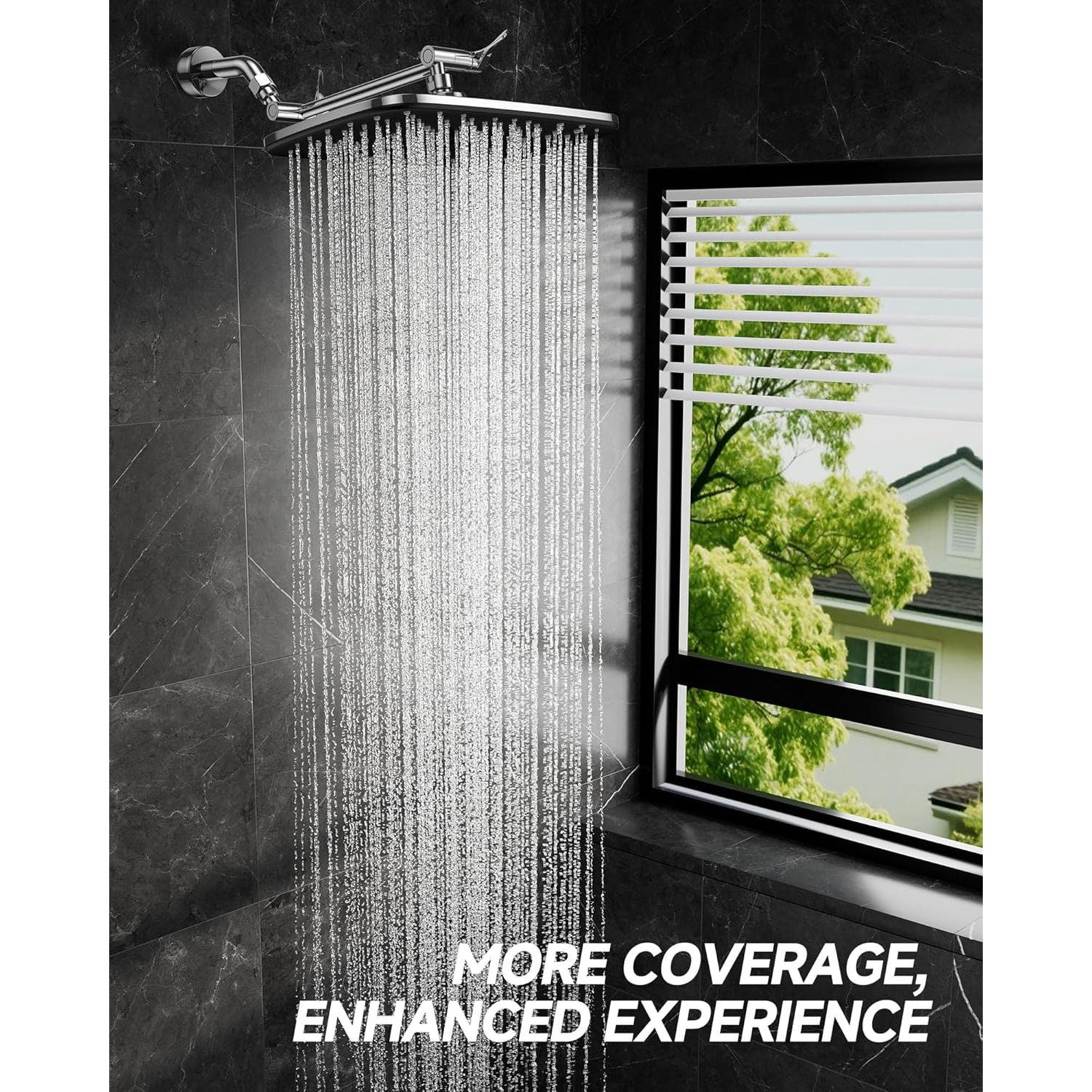 Cabezal de Ducha de Lluvia Veken 29.97 cm Cromo Ajustable