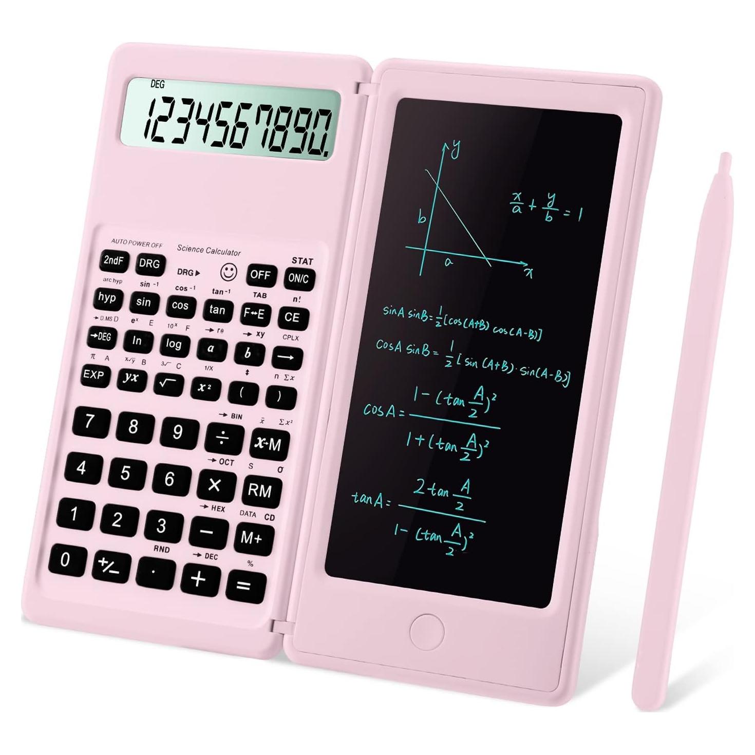 Calculadora Científica IPepul Rosa 10 Dígitos y Bloc de Notas