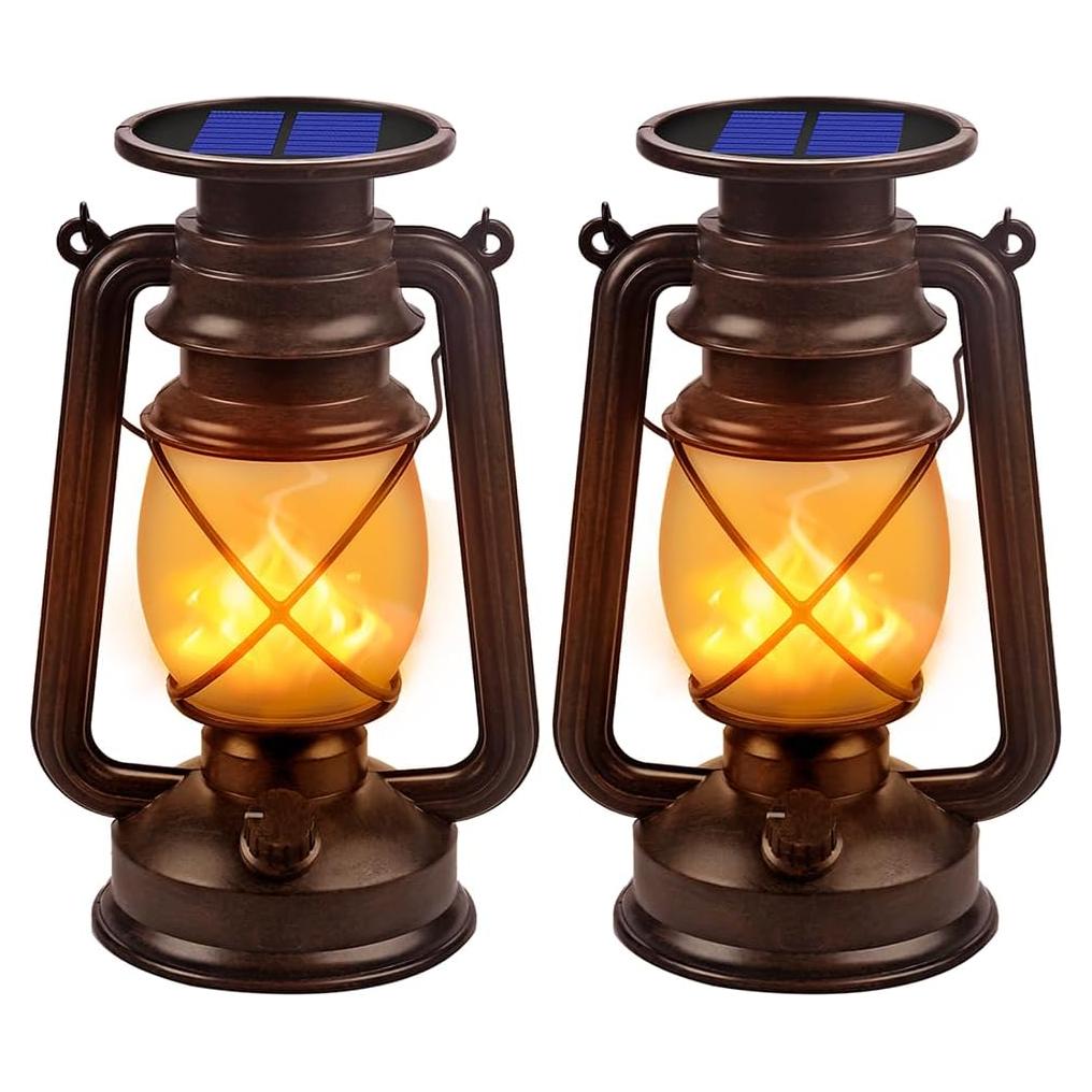 Linterna Solar Colgante Marlrin Llama Naranja IP44 2 Piezas