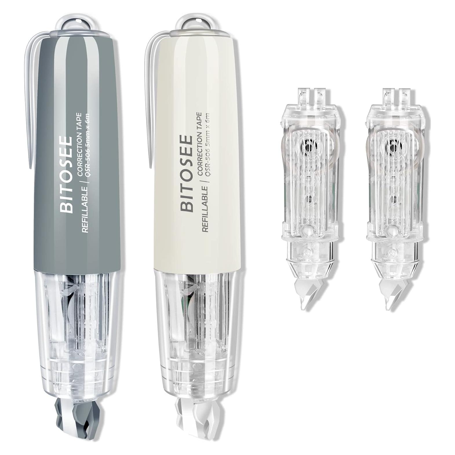 Cinta Correctora Retráctil BITOSEE 4 Piezas Blanca