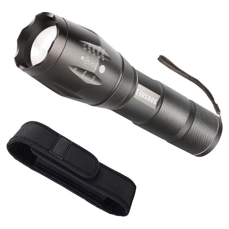 Linterna LED COSOOS Táctica Impermeable 5 Modos 600m