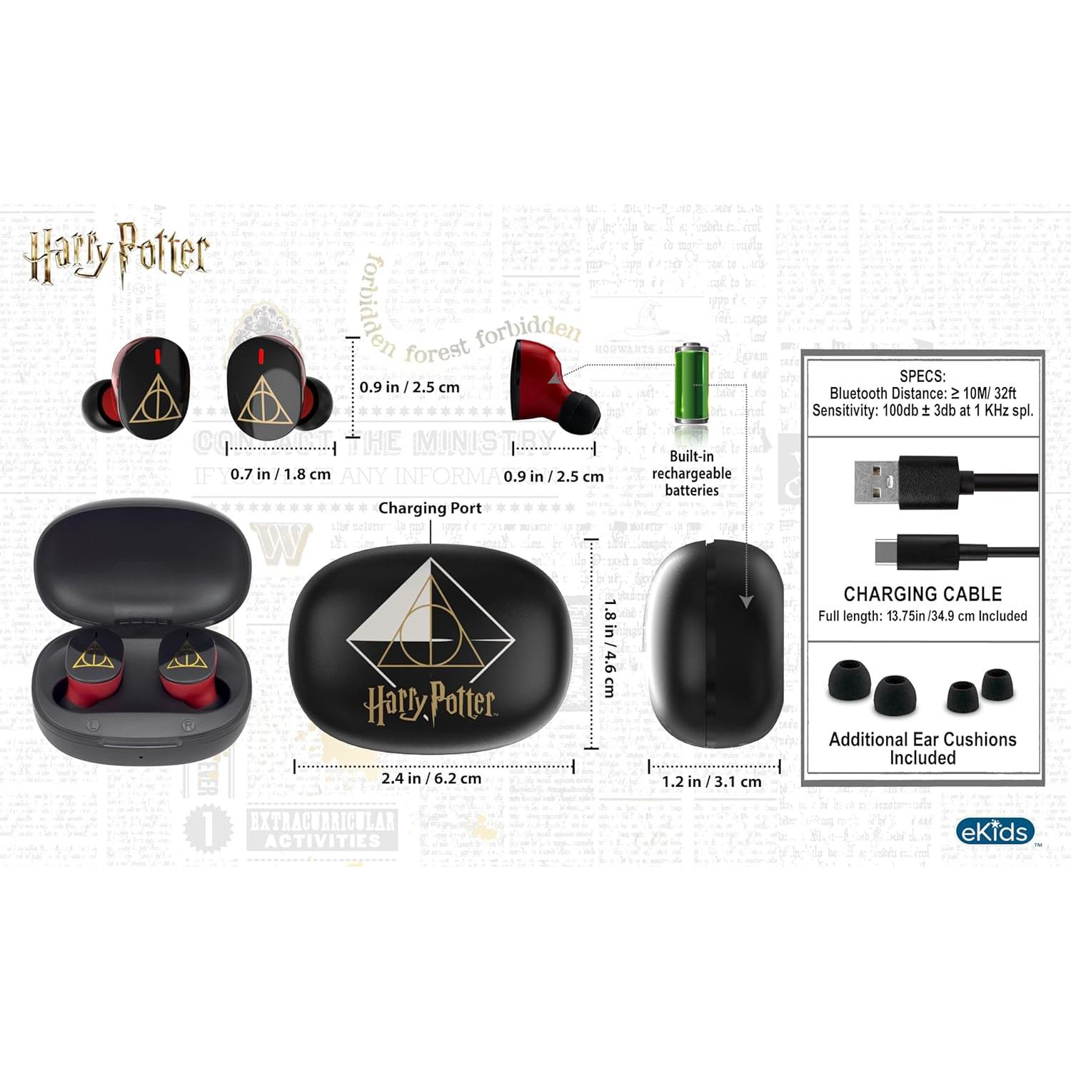 eKids Auriculares Inalámbricos Harry Potter Bluetooth 22h