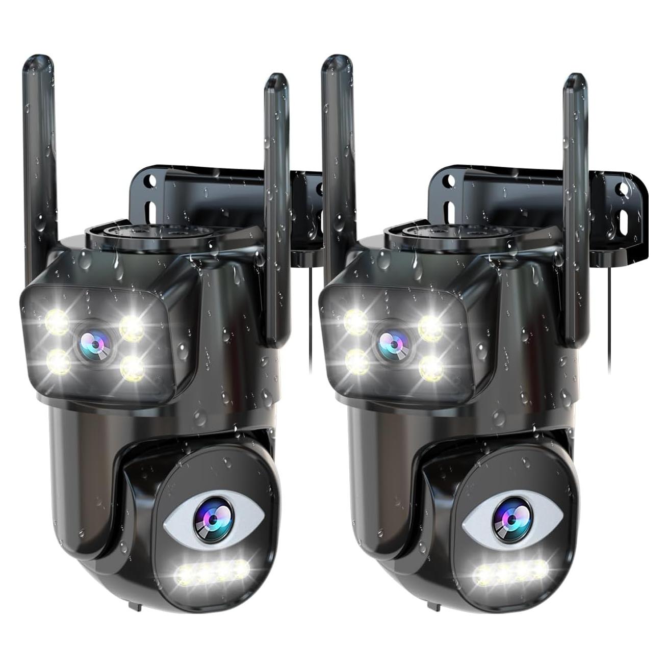 Cámara de Seguridad Exterior Wifi LETSCEE BD12-H 2K Doble Lente