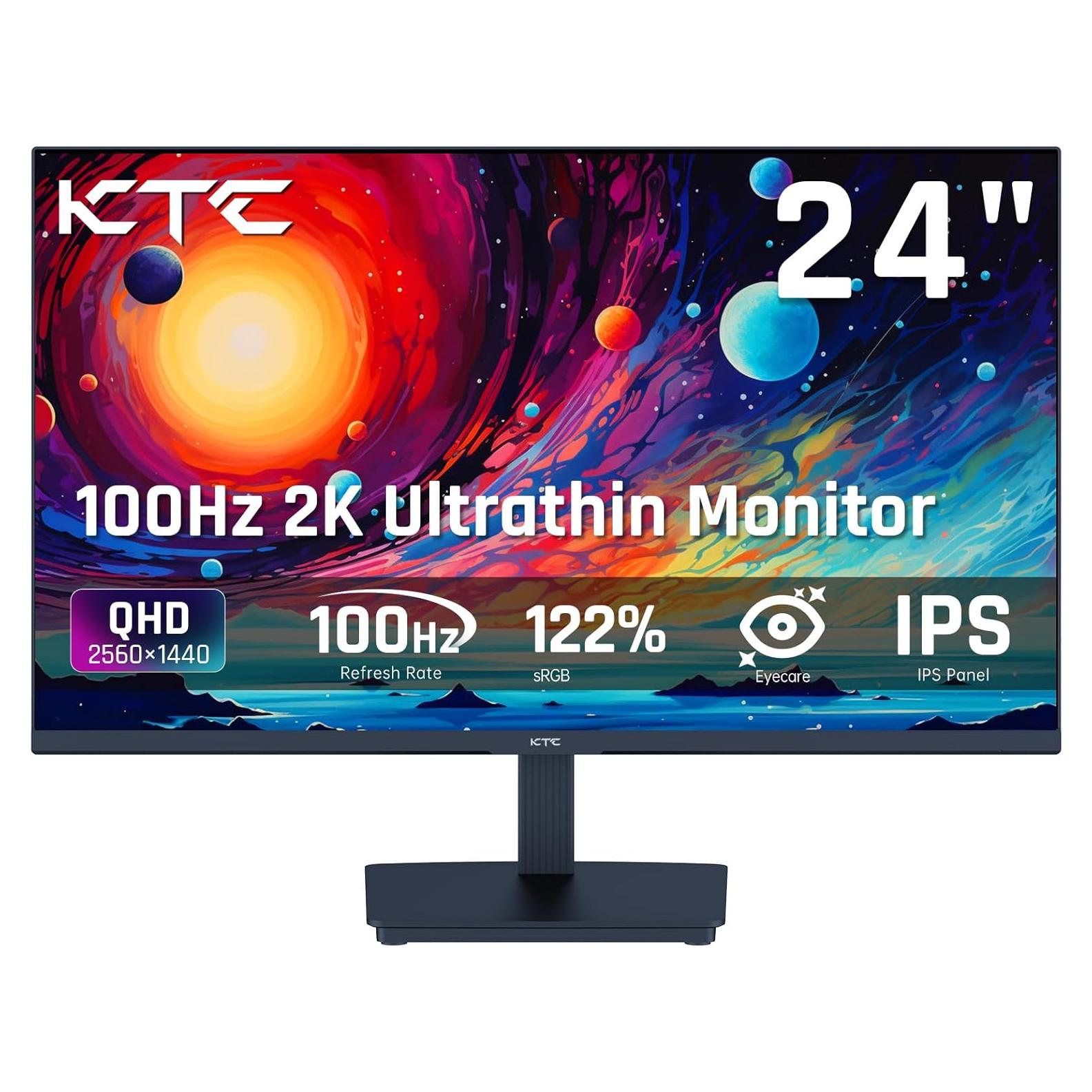 Monitor KTC QHD 24" 100Hz IPS 2K Anti-Luz Azul