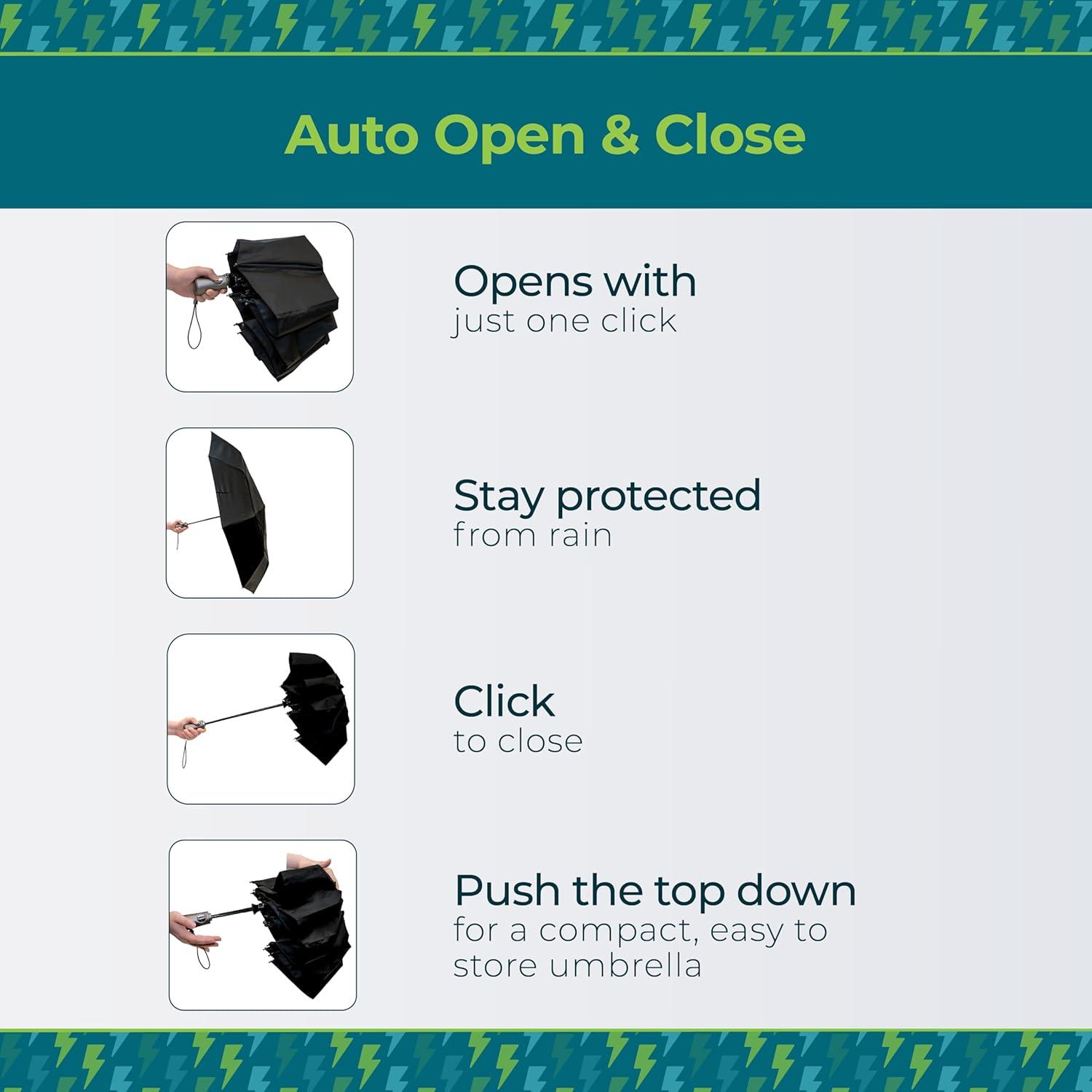 Paraguas Plegable Totes Ultimate 55" Negro Automático