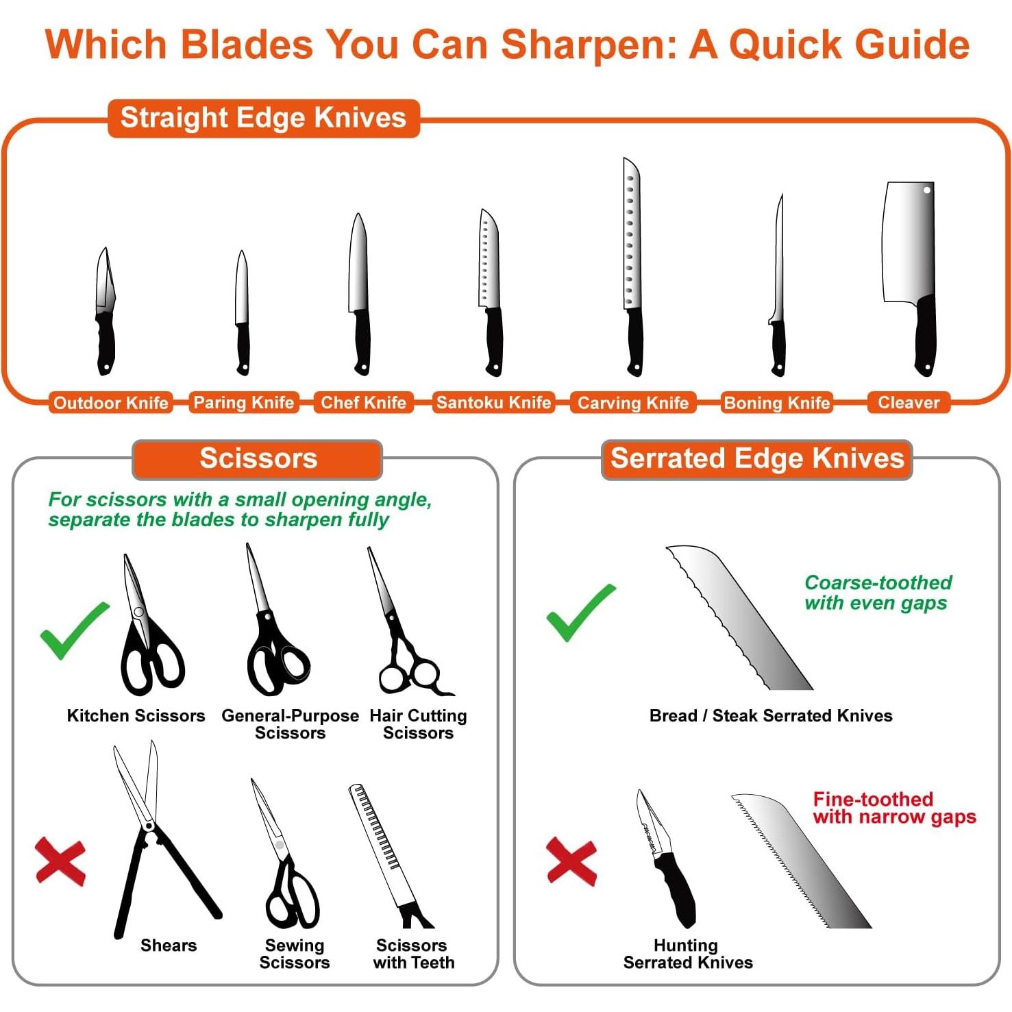 Afilador de Cuchillos y Tijeras Portátil SHARPAL 191H - 3 Etapas